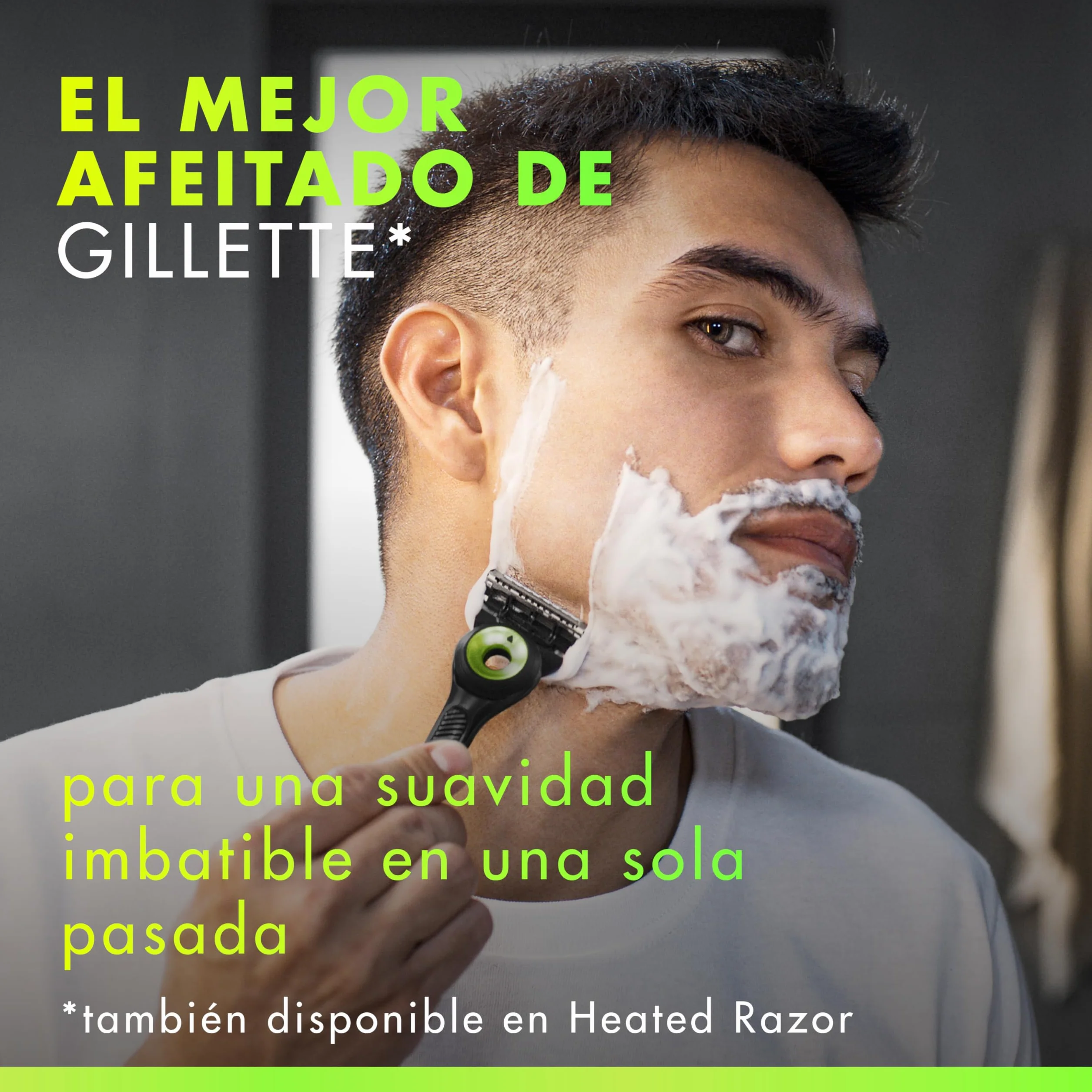 GilletteLabs Maquinilla de Afeitar Neon Night Edition, 1 Mango de Metal con Barra Exfoliante Integrada, 2 Cuchillas de Recambio con Banda Lubricante, 1 Estuche de Viaje, 1 Colgador de Pared