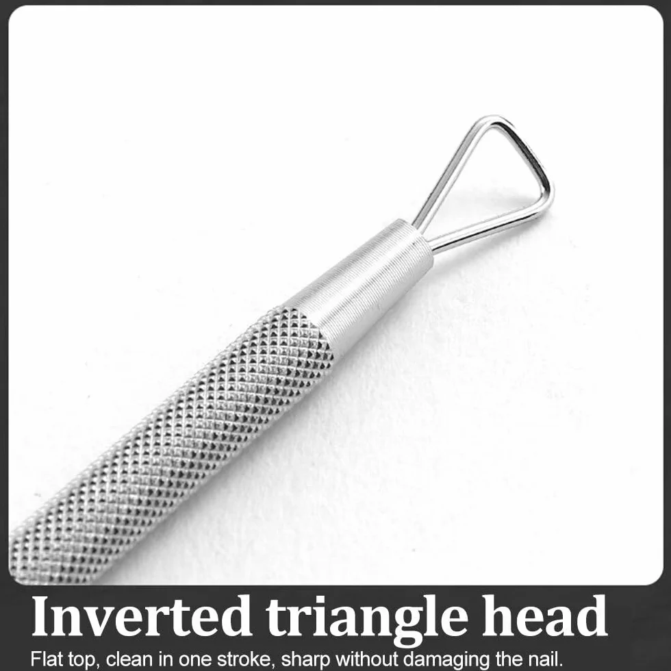 Kit de removedor de cutículas, paquete de 2, empujador y recortador de cutículas, doble cabeza para quitar piel muerta