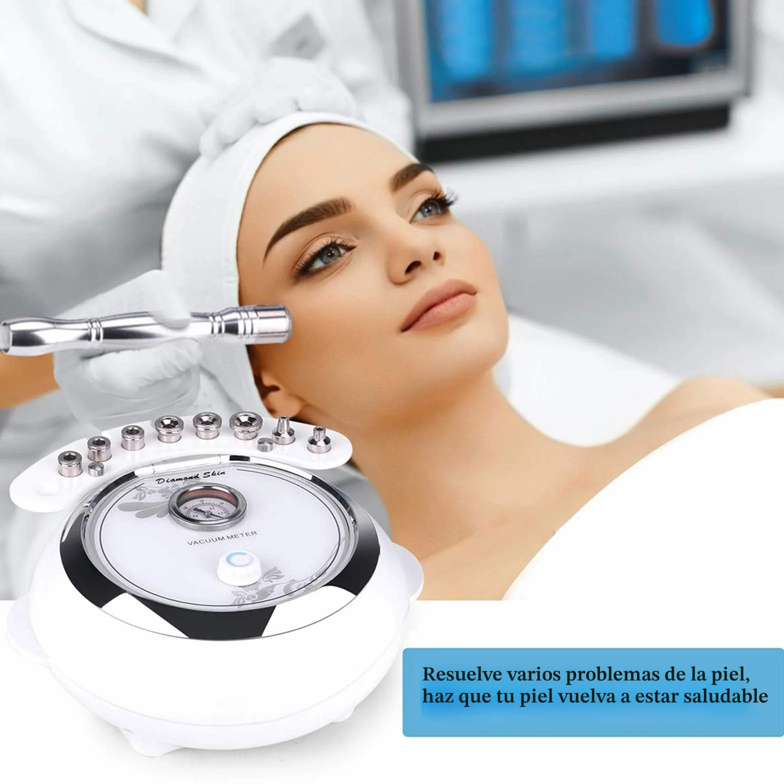 TwoWin 3 en 1 Microdermoabrasión Diamante Equipo Salón Belleza Facial 65-68 cmHg