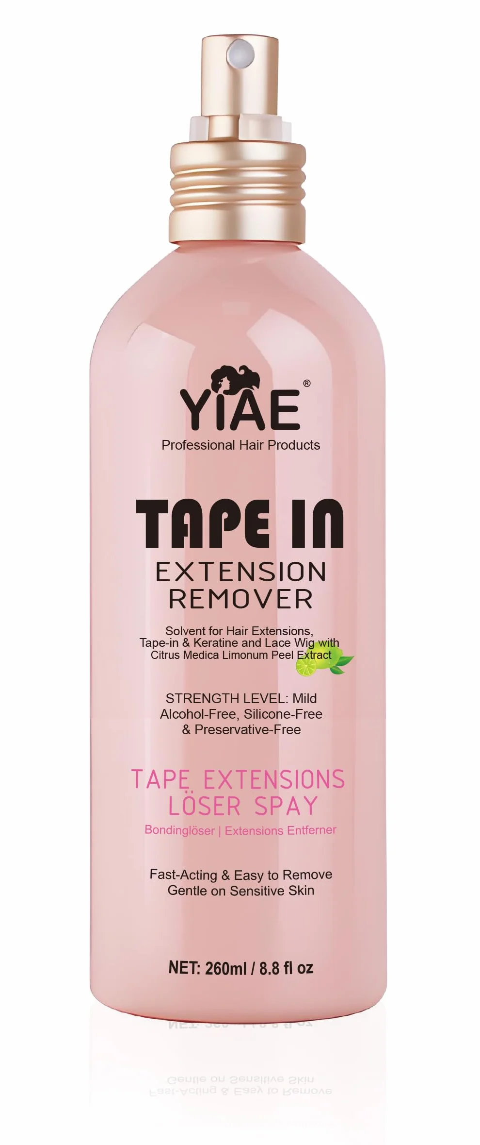 Disolvente suave sin alcohol para cinta, queratina y encaje Wigs 260 ml