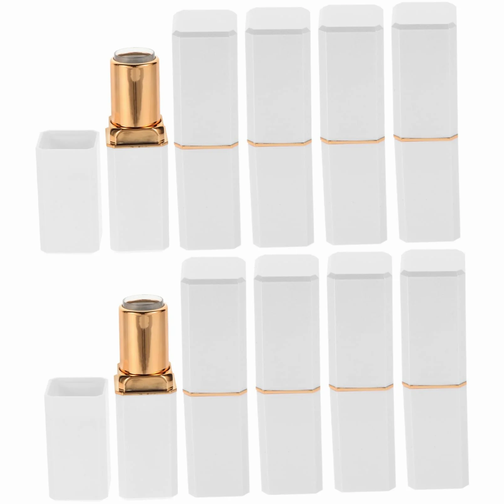 Beaupretty 5sets Sombra Recargable Cosmético Revestimientos Embalaje Tinte Mancha Soporte De Lápiz Labial Mini Cap Bálsamo Varita Mágica Delineador De Labios Equipo Abdominales 10pcs*5