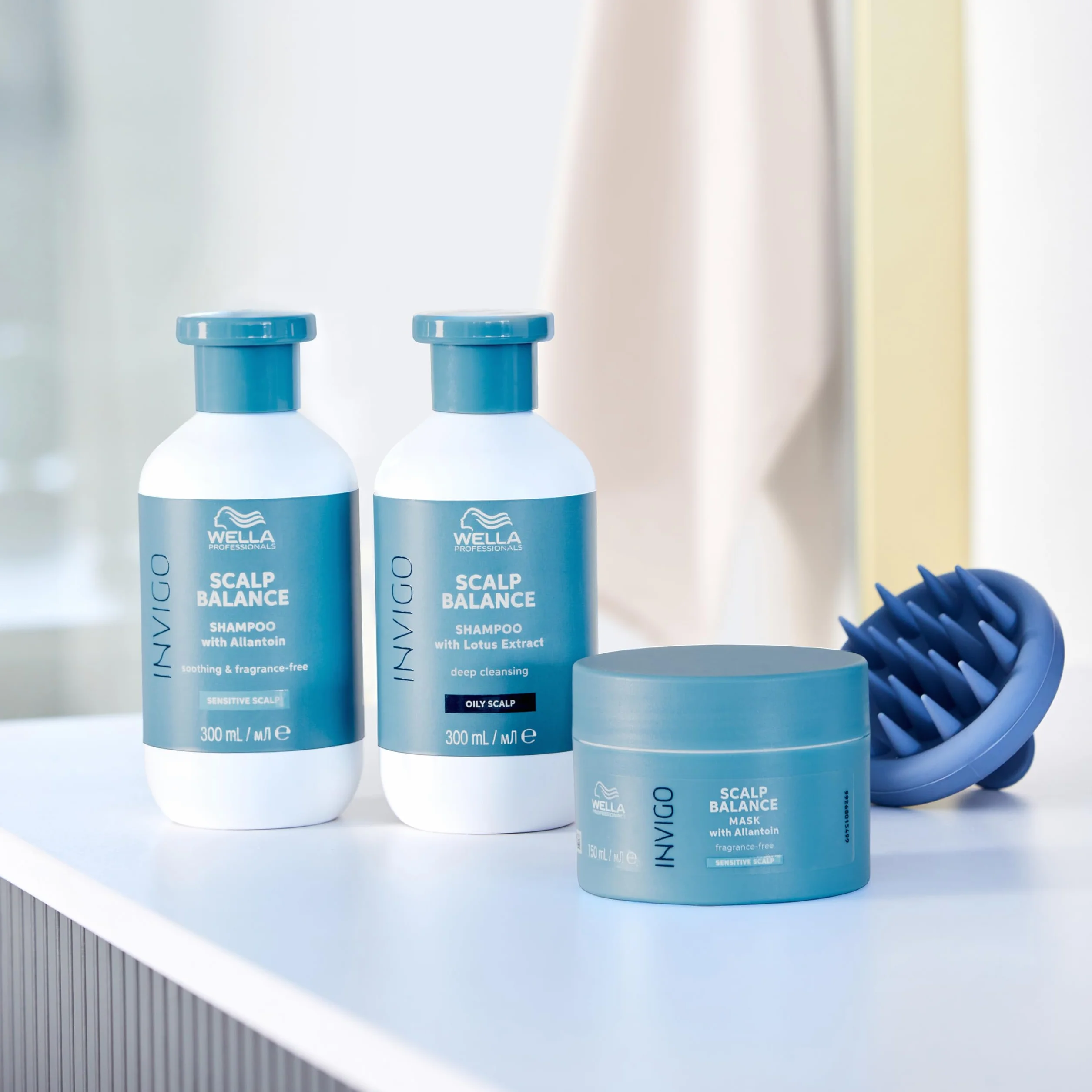 Wella Professionals INVIGO BALANCE CALM Champú de Limpieza Suave y Mascarilla Capilar para Cuero Cabelludo Sensible Sin Fragancia