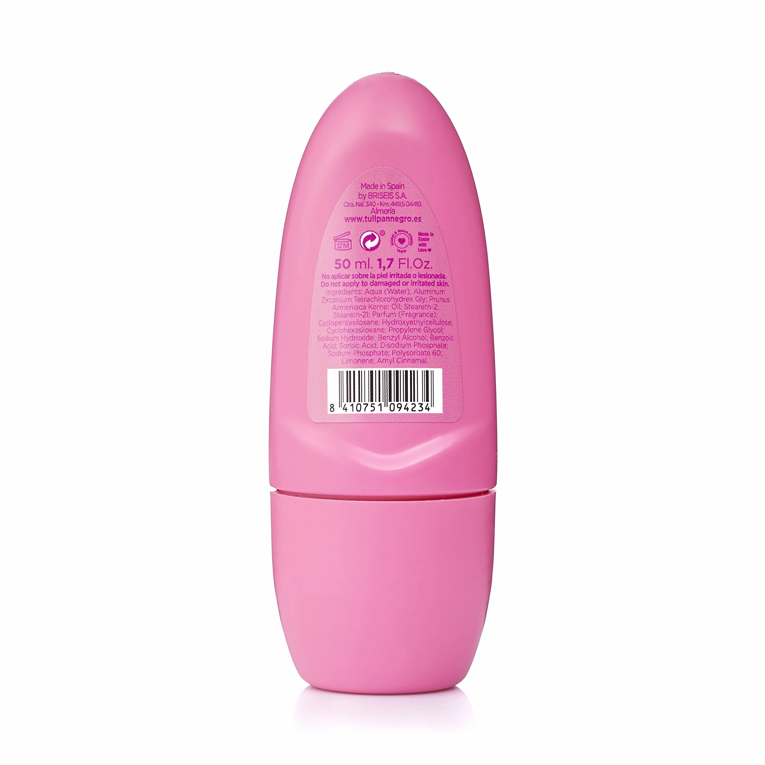 Tulipán Negro Antitranspirante Roll-On Fresa y Nata, Desodorante 50 ml
