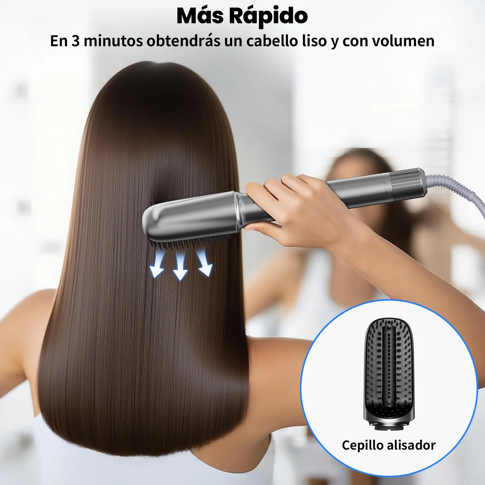 MANKIW 5 en 1 Air Styler Multifuncción, Cepillo Secador de Pelo Iónico de Alta Velocidad, con Auto-Rizadores 35/50mm, Cepillo Alisador, Voluminizador, 3 Temperaturas