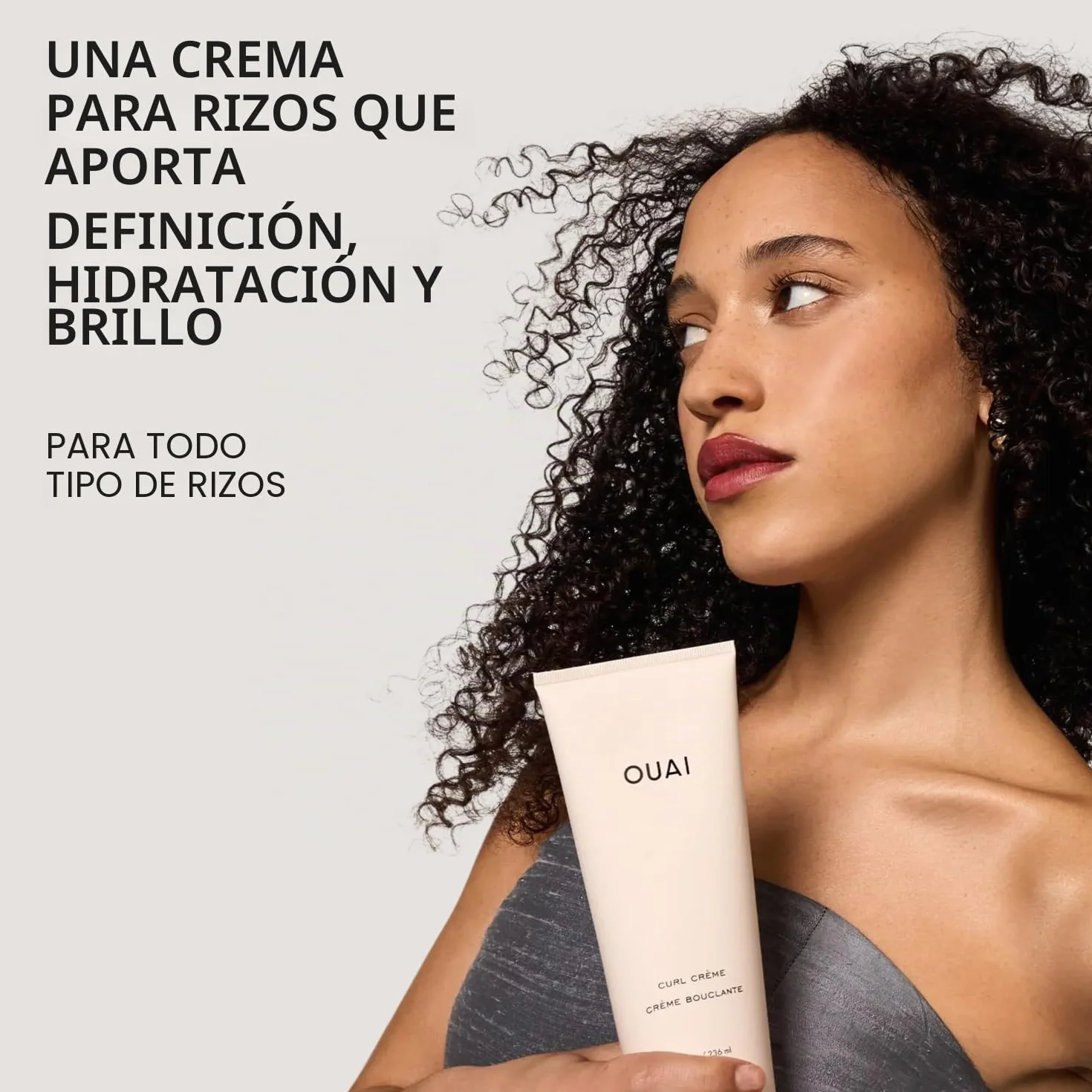 OUAI Curl Cream - Crema definidora de rizos para rizos hidratados y brillantes - Babassu y aceite de coco, aceite de linaza y semillas de chía - Productos para el cabello rizado sin parabenos