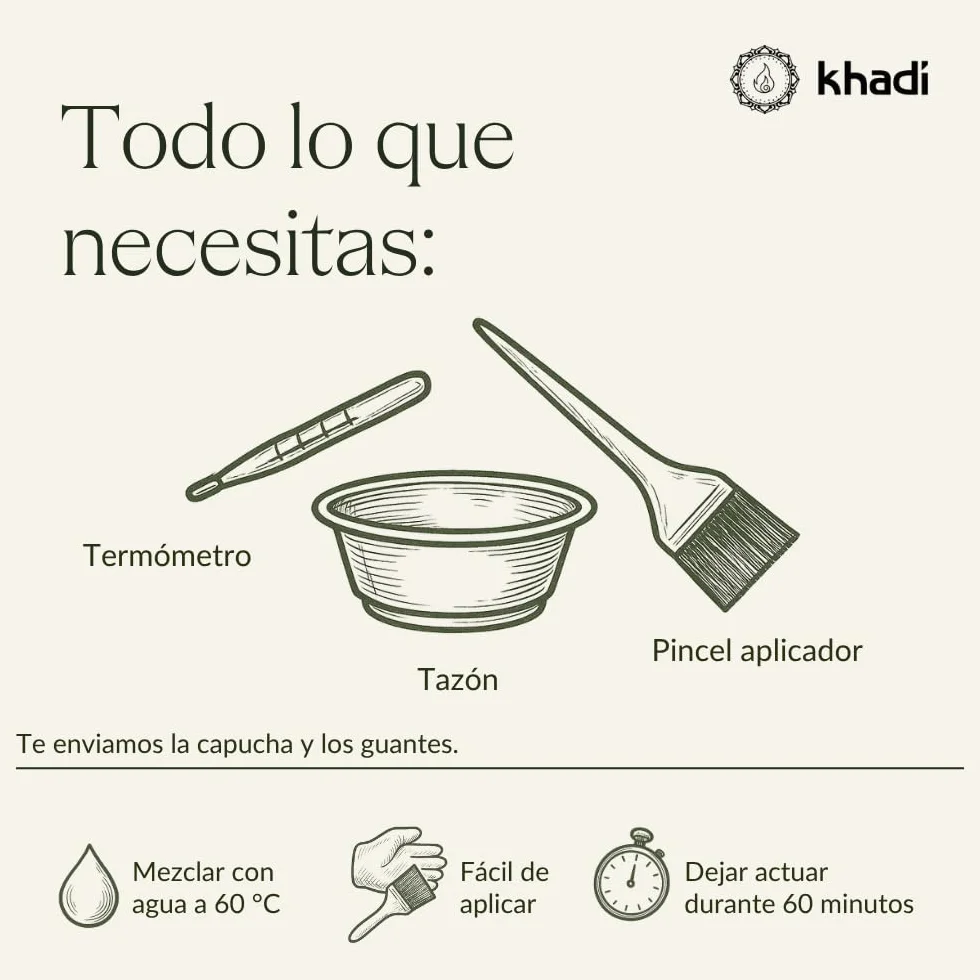 Khadi CASTANO MEDIO Tinte vegetal para el cabello 100% vegetal 100 g