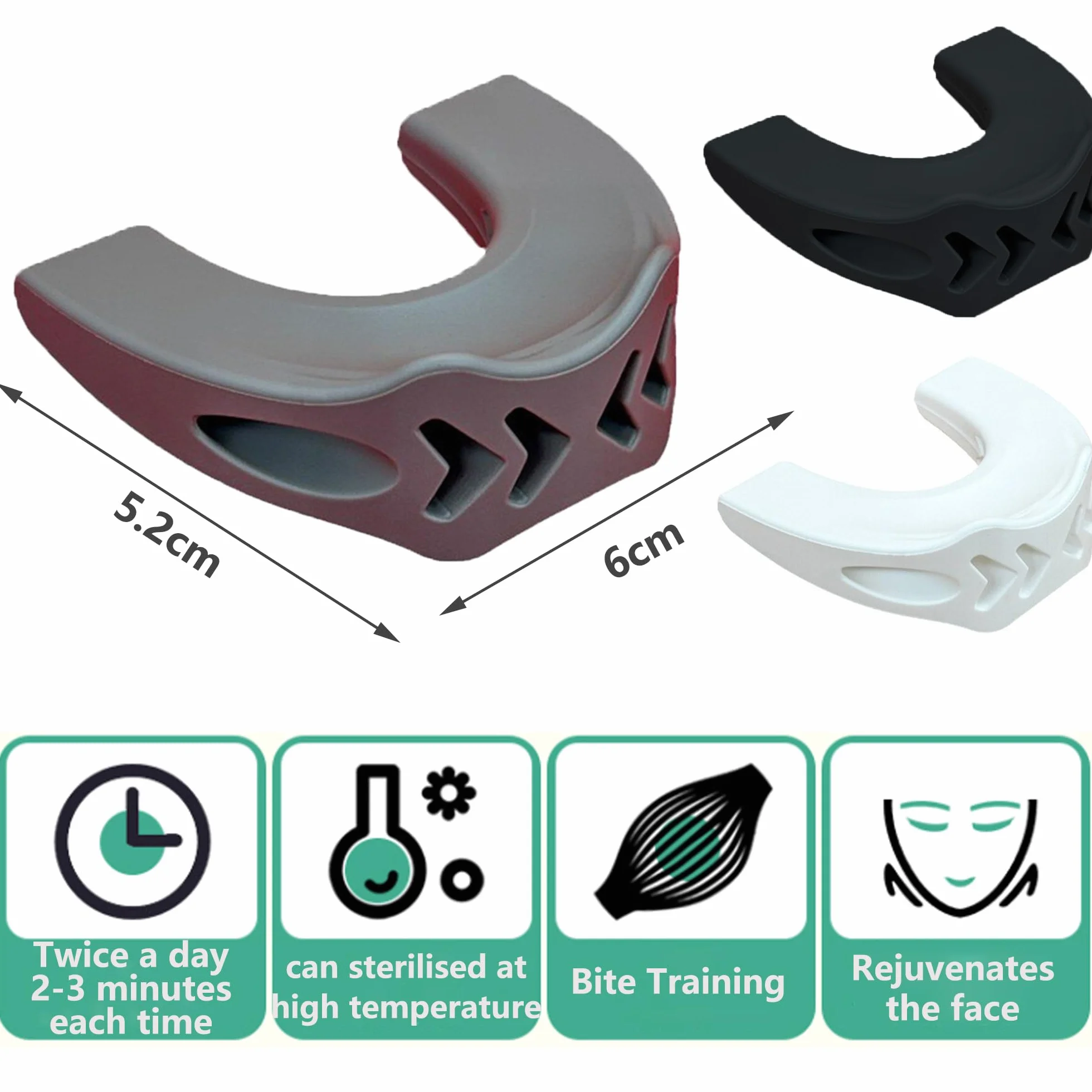 Entrenador de Mandíbula de Silicona, Paquete de 3, Eliminador de Doble Barbilla para Hombres y Mujeres