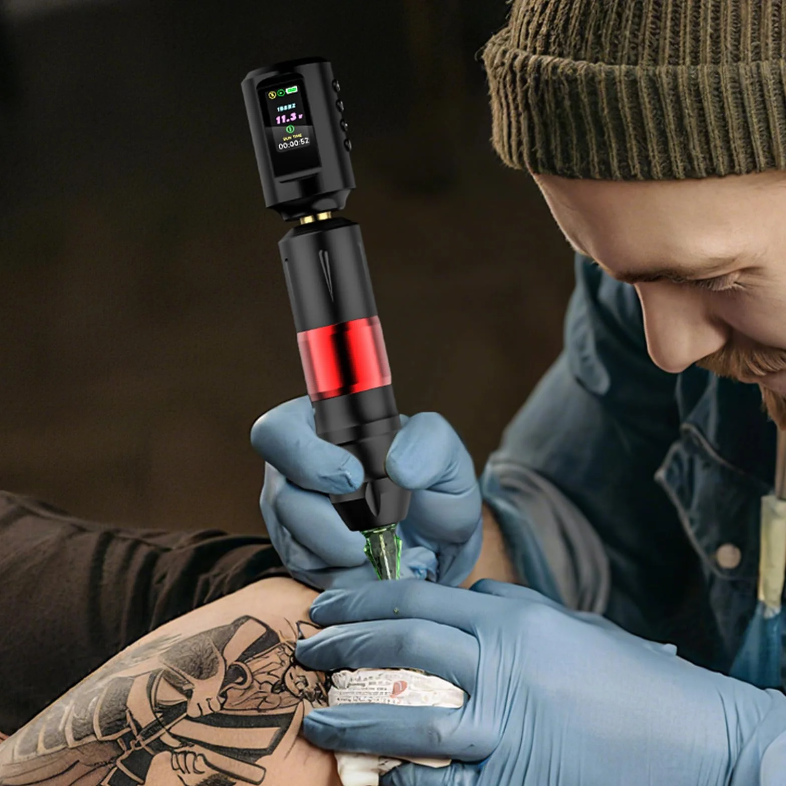 Kit de Máquina de Tatuar Solong 20 agujas para tatuajes, 7 botellas de tinta, 2 baterías de 1800 mAh, kit completo de tatuaje para principiantes y profesionales EF-TKP752AEU-2