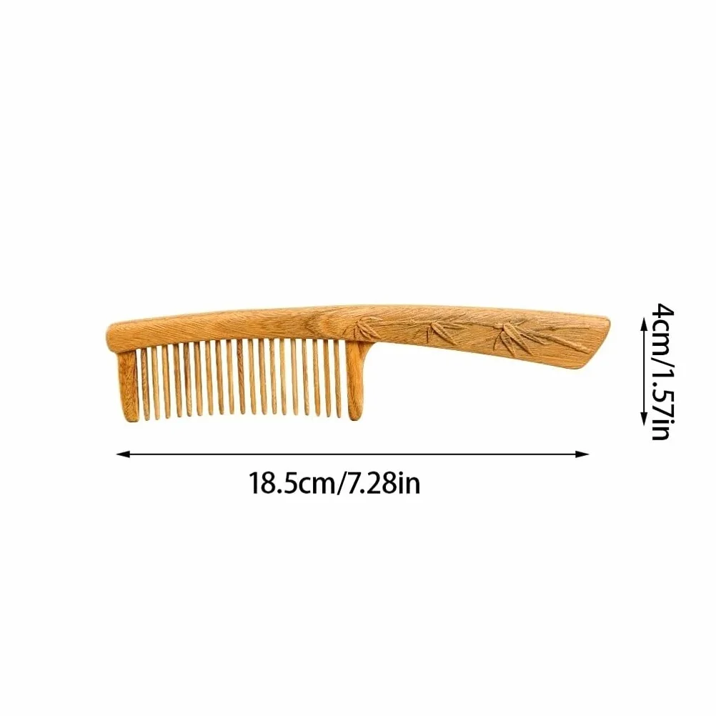 Peine Para Peinar Peine for el cabello tallado en madera maciza, peine for el cabello rizado, peine for peinar, adecuado for cabello largo, cabello rizado, cabello mojado, etc. Peine Para El Cabello(A