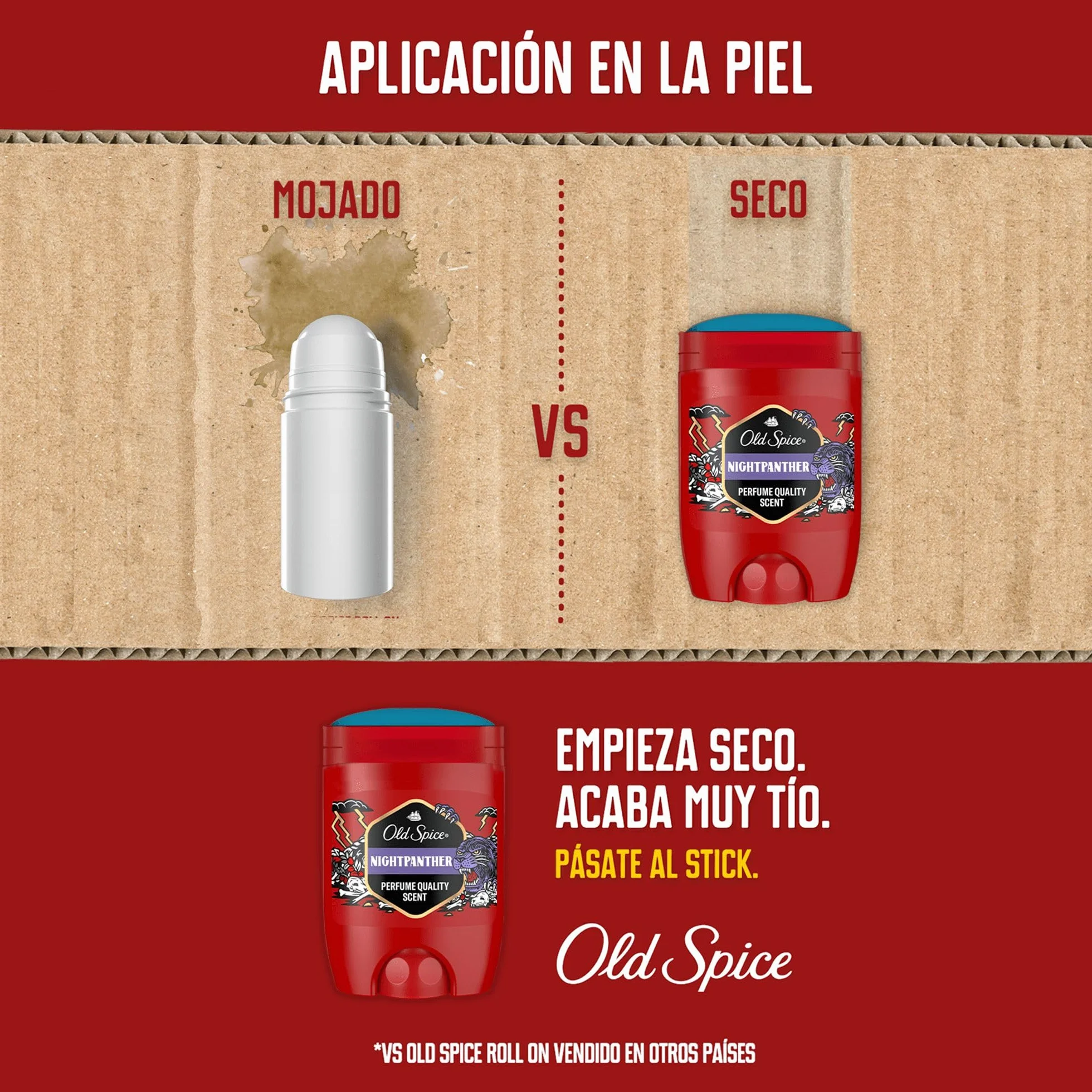 Old Spice Night Panther Desodorante en Barra 4x50ml, Fresco 24 Horas, Protección Contra el Mal Olor