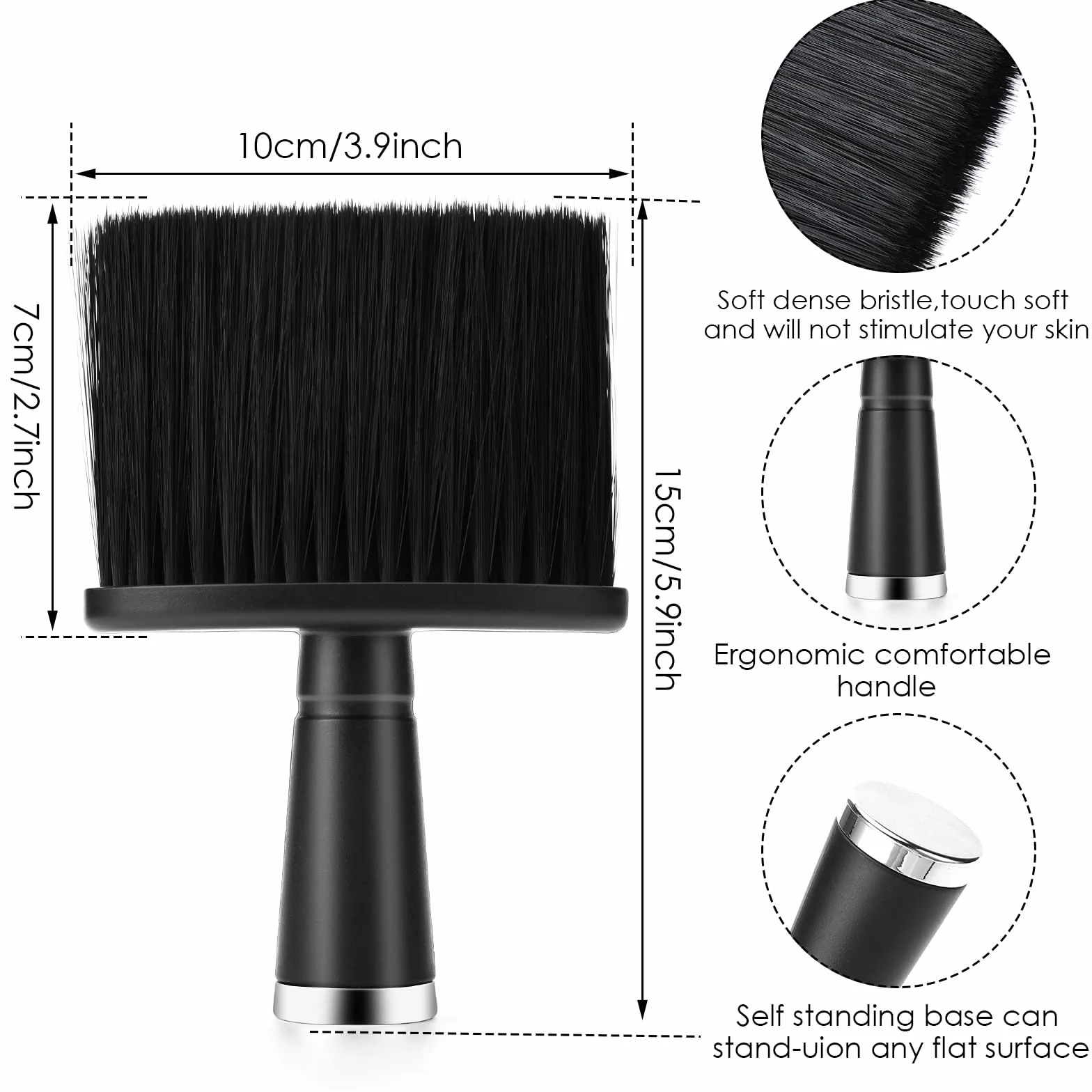 Juego de 2 cepillos de peluquería para cortapelos y plumero suave