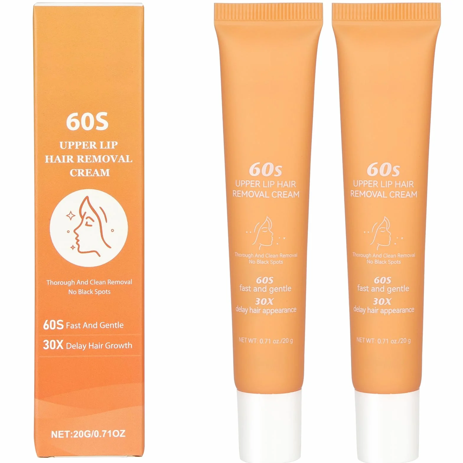 LOPHE Crema Depilatoria Facial y Corporal 2x20g para Mujer y Hombre Piel Sensible