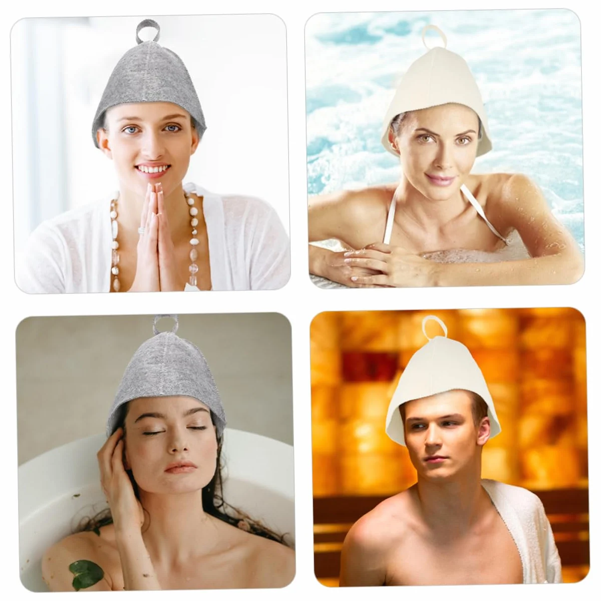 Sosoport 24piezas Gorro De Sauna De Fieltro Reutilizables Sombreros Transpirables para Baño Diseño Cómodo para Mujeres Cabello para Ducha y Actividades Al Aire