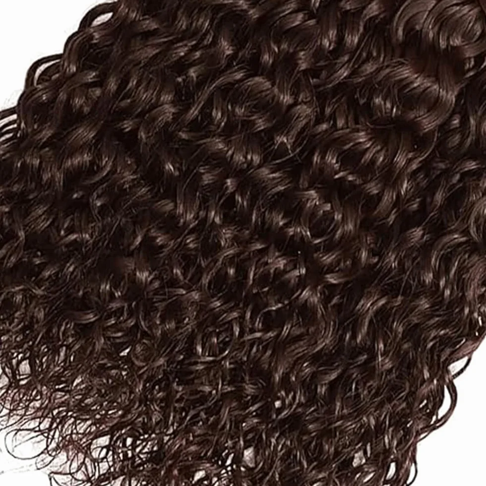 Peluca de onda profunda para mujer, extensiones de cabello humano sin procesar brasileño, extensiones de cabello humano virgen brasileño, #4, marrón chocolate, paquete con una cobertura mínima