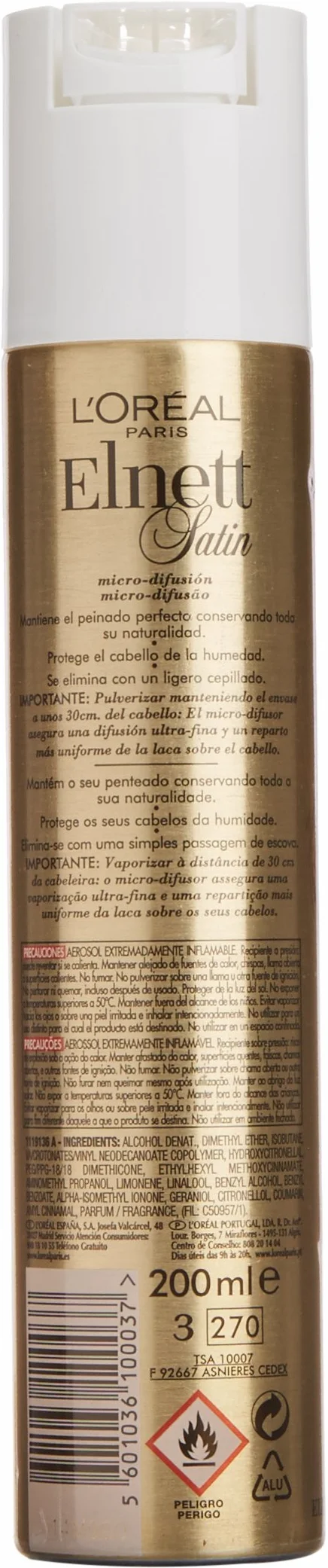 L'Oreal Paris Elnett Classic Laca de Peinado Fuerte
