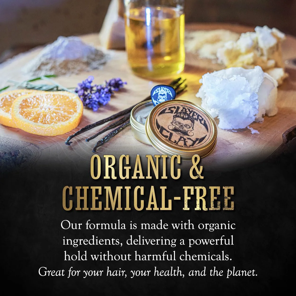 Arcilla para el cabello para hombre, arcilla orgánica de sujeción media, lata de 2 onzas, como crema de pomada o gel, sin brillo y no grasosa, anticaspa y fácil de usar, producto para el cabello para