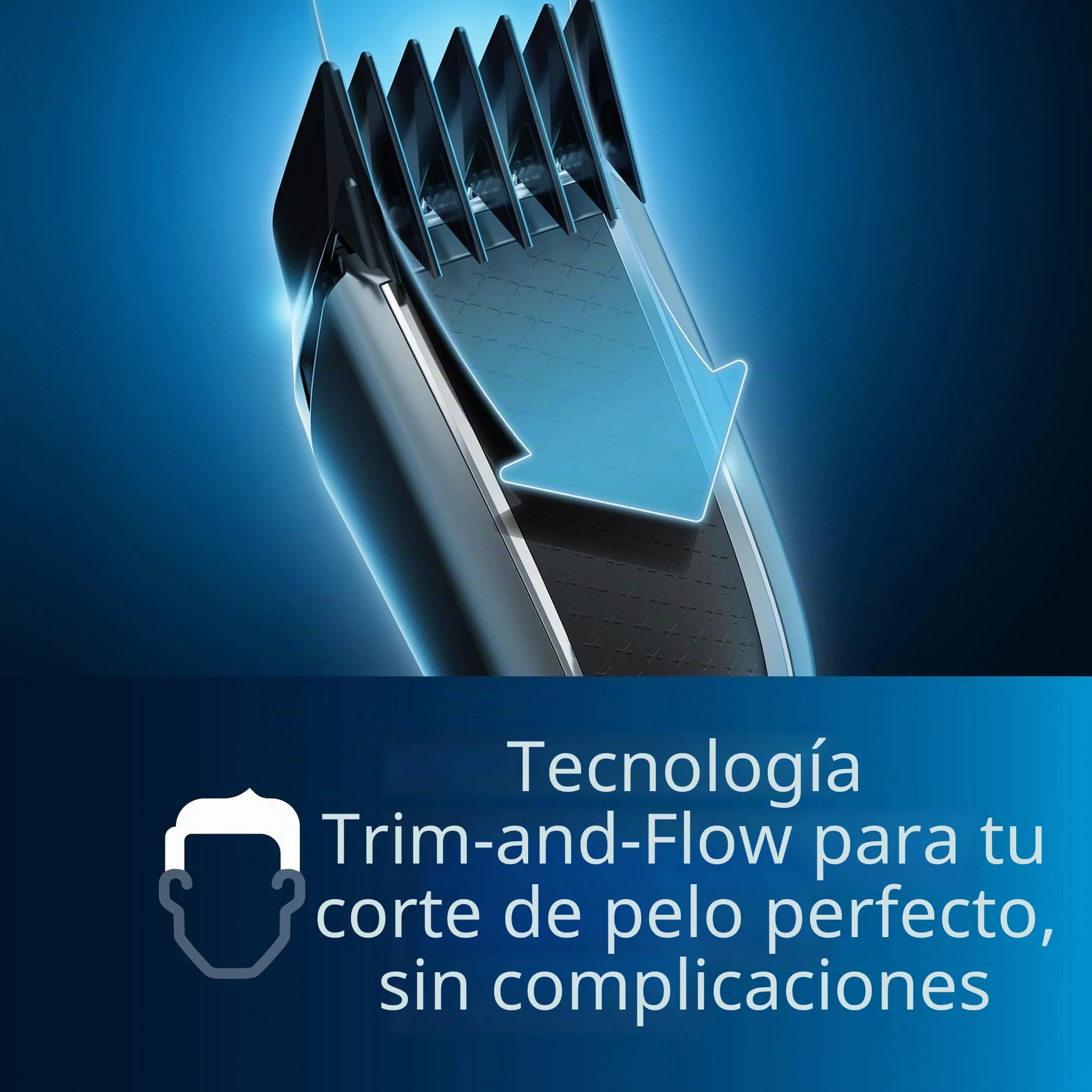 Philips Cortapelos con cuchillas de titanio, 3 Peines guía, 28 Ajustes de longitud, 90 min uso sin cable, Negro