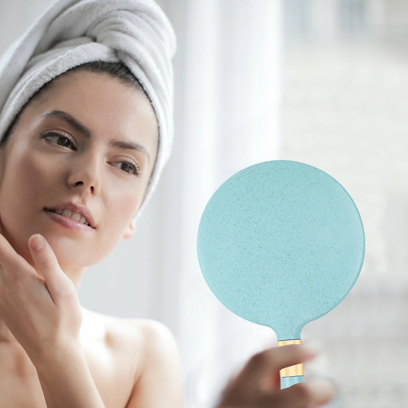 Espejo con Mango Profesional Ovalado Ergonómico para Peluquerías