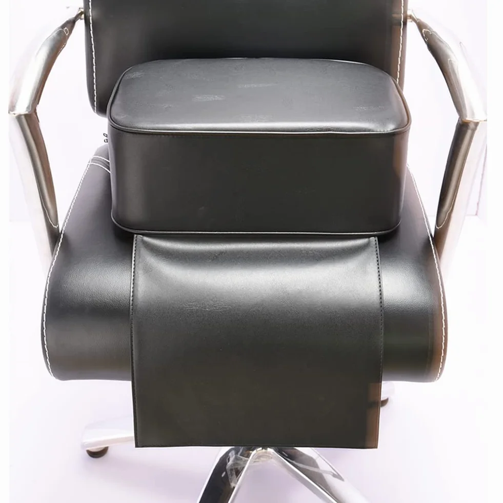 Silla de peluquería para niños, asiento elevador de peluquería, cojín de corte de pelo negro