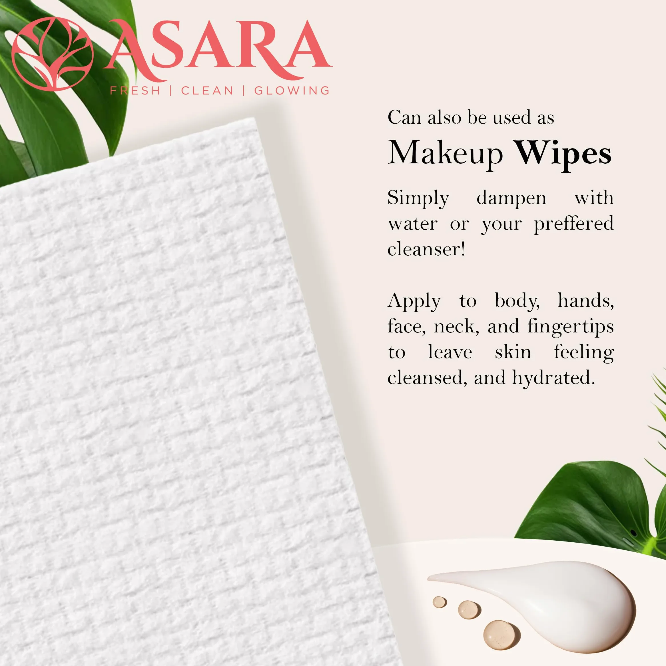 ASARA NEW YORK PROBIOTIC SKIN CIENCE Toallitas faciales desechables extra grandes desmaquillantes con agua para piel sensible Toallitas veganas orgánicas y biodegradables 100 unidades