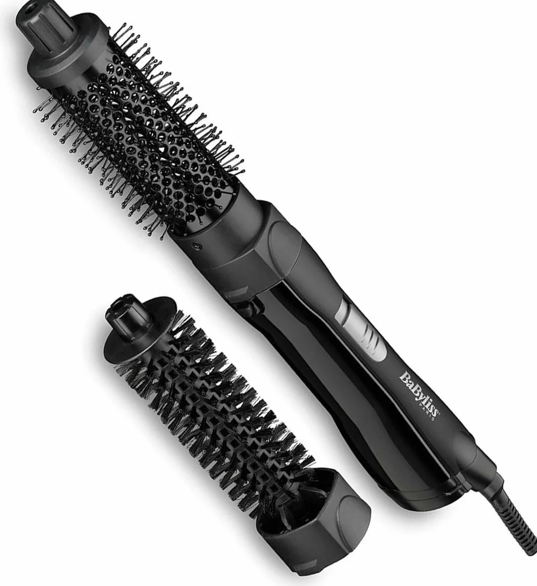 BaByliss Cepillo de Aire Shape & Smooth AS82E, Potente Cepillo de Aire, 30 mm y 20 mm, Función de Aire Frío, Negro