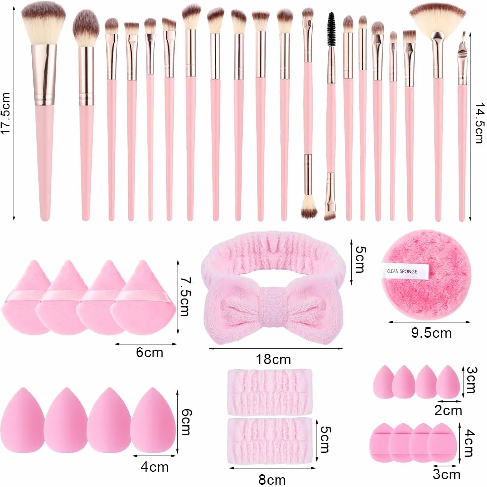 Vicloon Set de Brochas de Maquillaje 40 Piezas con Beauty Blender Profesional