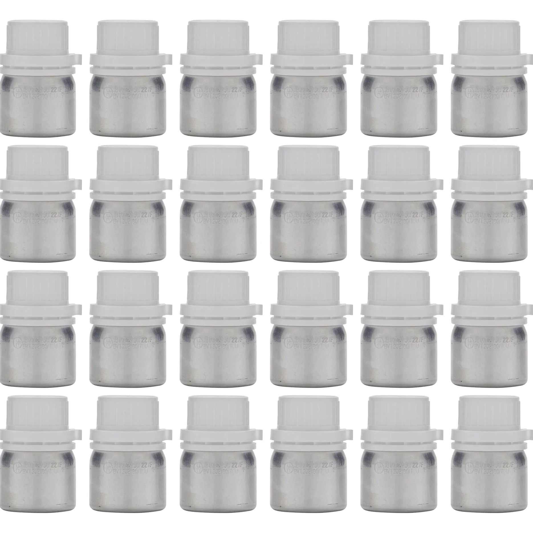 Juego de 24 botellas de aluminio de 50 ml con tapón de rosca para líquidos fotosensibles