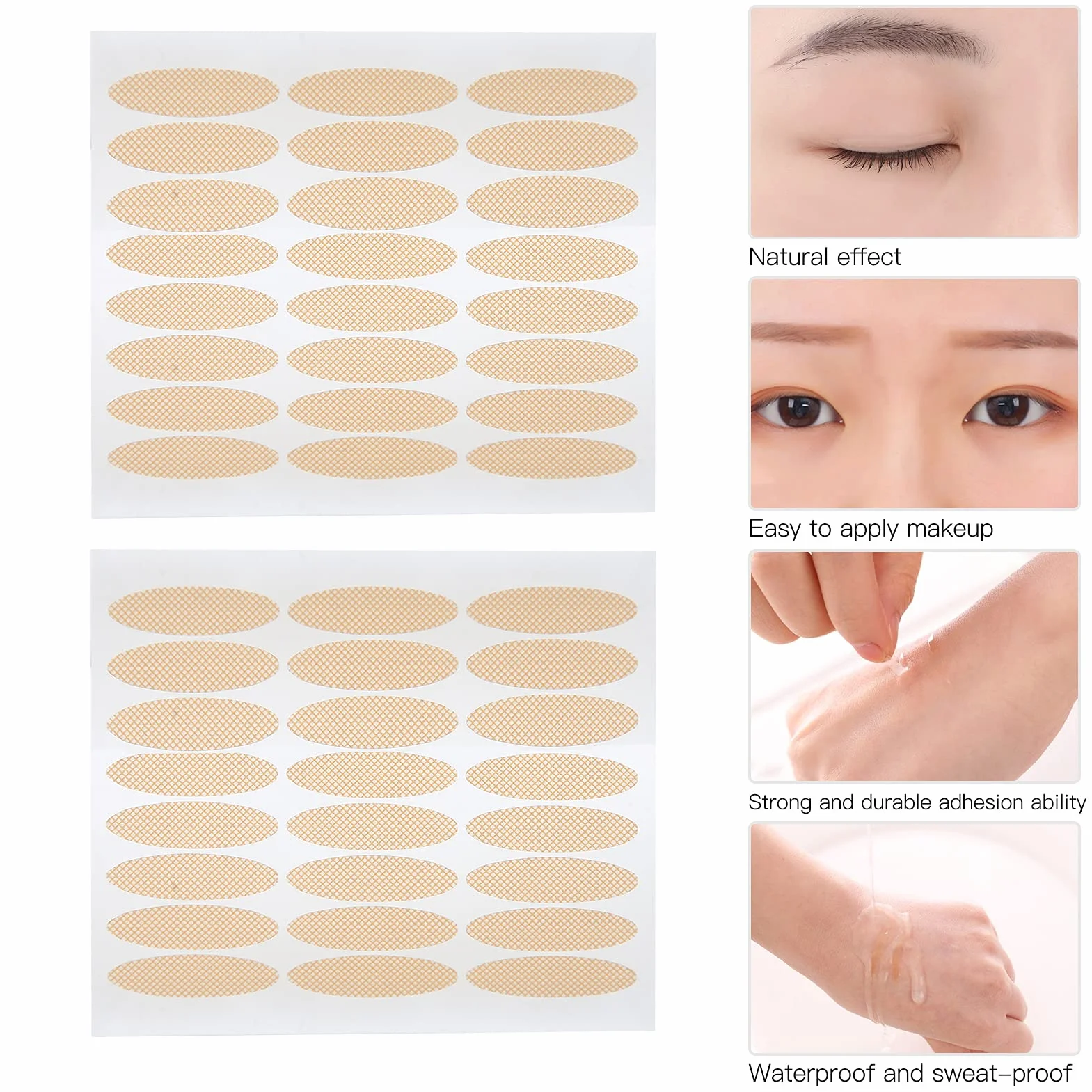 Cinta de Párpados Invisible Natural 240 Pares Transpirable Autoadhesivo Decoración Ojos Grandes