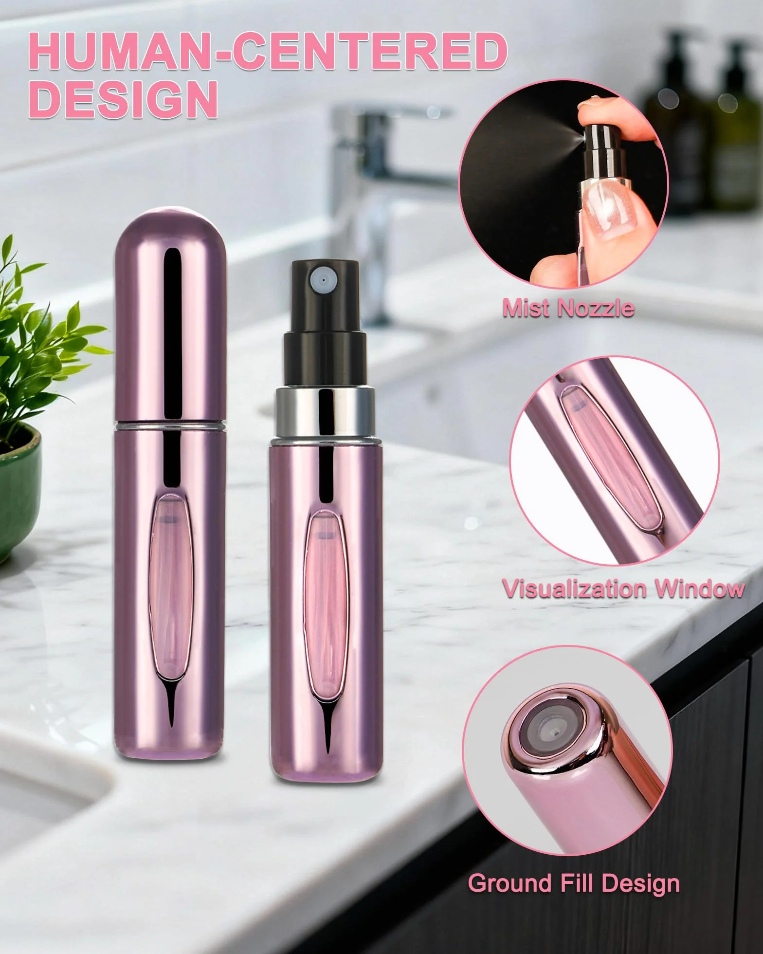 Atomizador Perfume Recargable 5ML 5 PCS Mini Botella Rociadora Portátil Spray Fino Sin Fugas