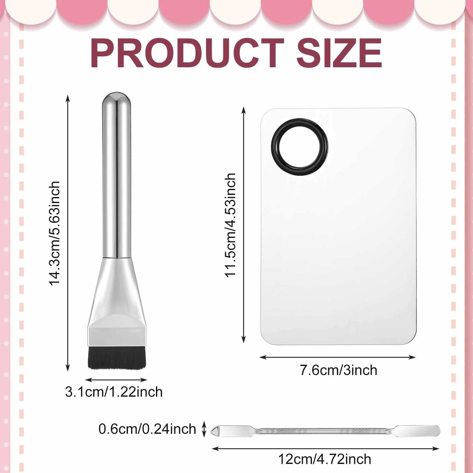 Mabor Juego de 3 Espátulas de Maquillaje, Brochas de Base y Paleta