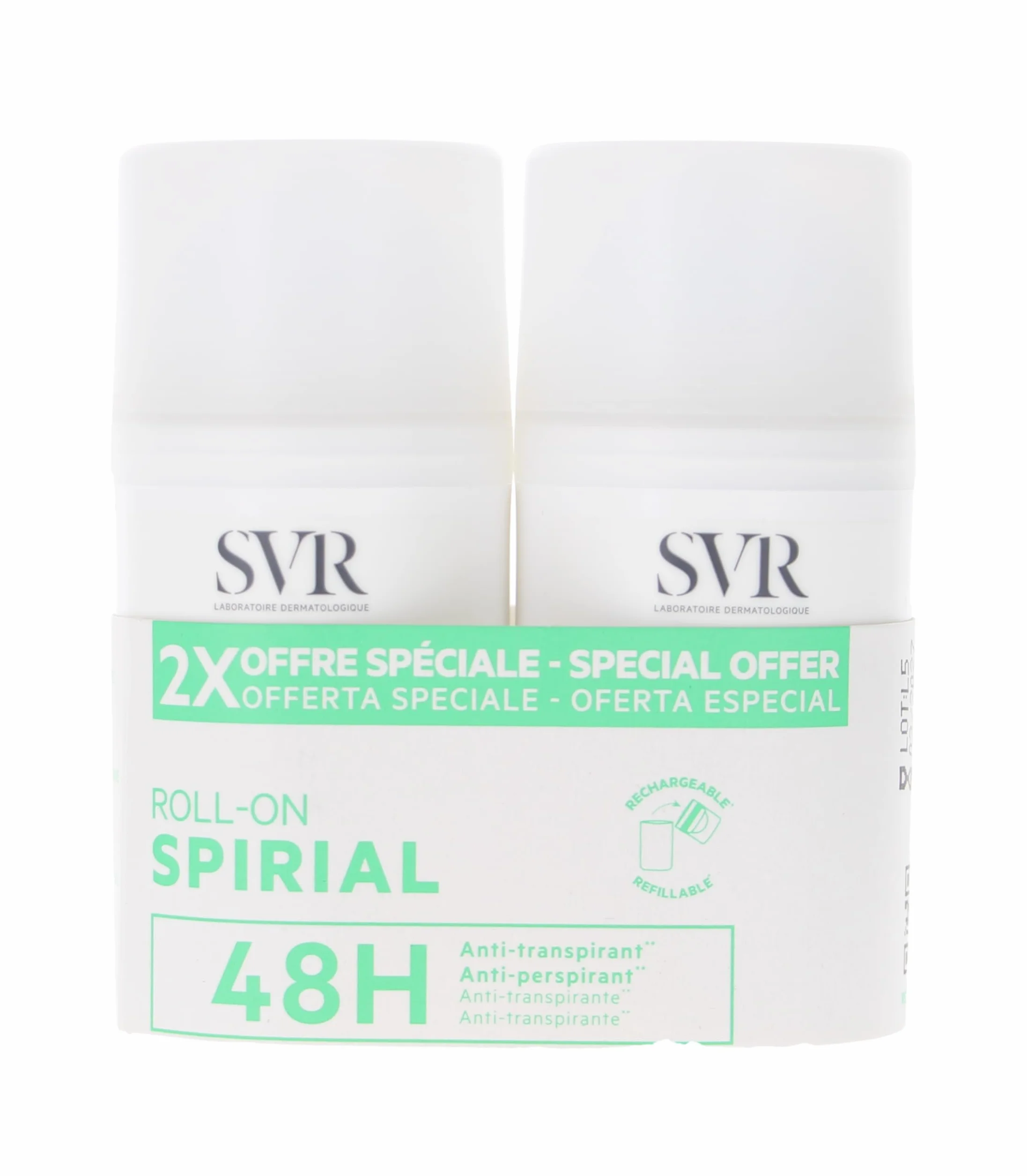 SVR Spirial Desodorante antitranspirante 48h Bola Lote 2x50ml