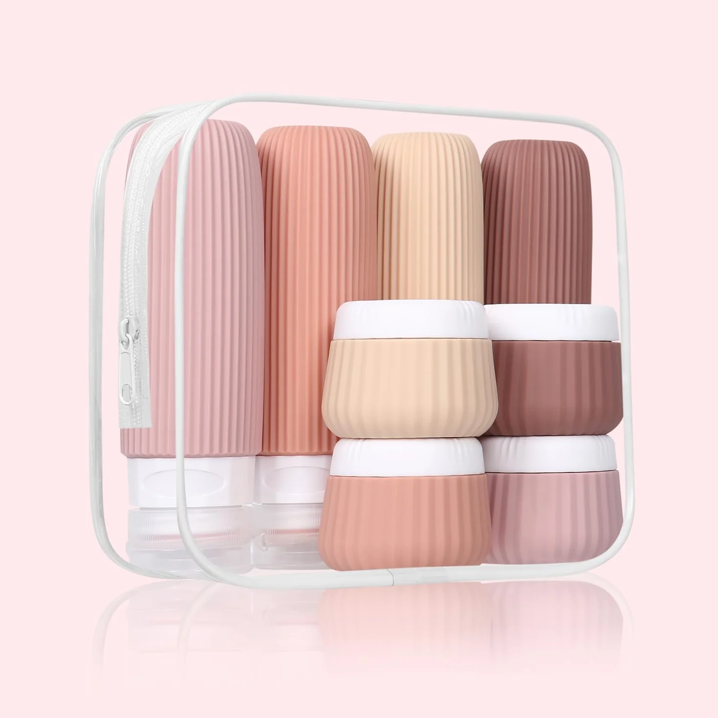 Botellas de Viaje Silicona 30/90ml Rellenables a Prueba de Fugas para Champú Loción Cosméticos