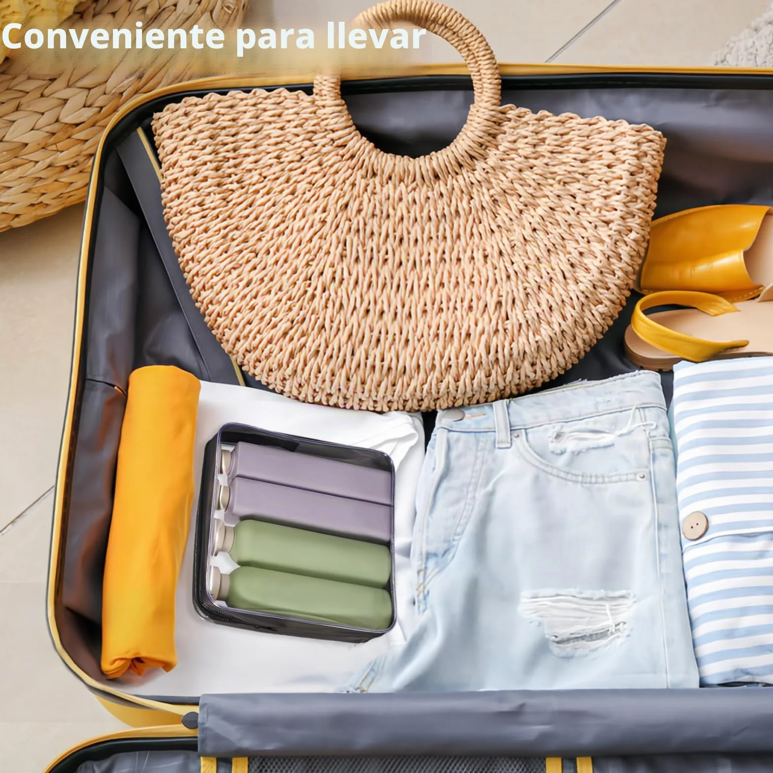 Botella Exprimible 250ml+260ml 4 Piezas Envases de Viaje a Prueba de Fugas para Champú