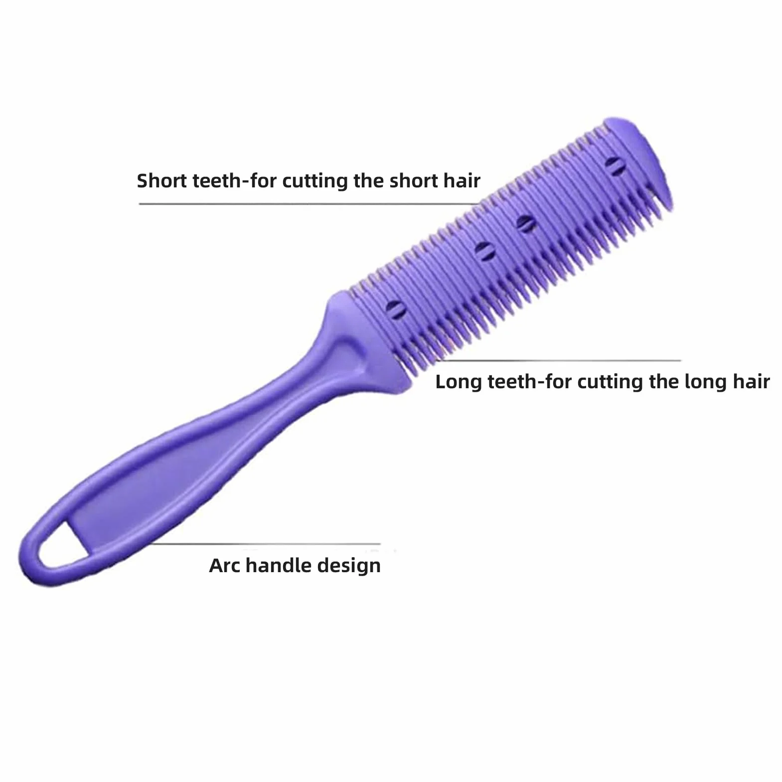 Kit de Peine para Adelgazar el Cabello de 3 Piezas, Cortador de Pelo de Doble Cara con 10 Cuchillas de Acero Inoxidable