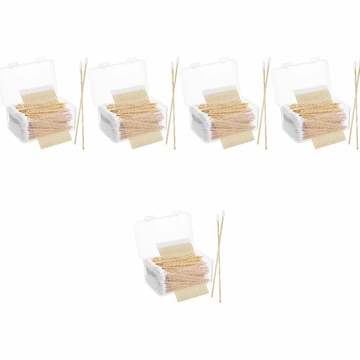 5 Series Bastoncillos De Algodón De Precisión Hisopos Eliminación Baño Palos Aplicadores De Maquillaje Herramientas De Limpieza De Auriculares Madera 500 Piezas X 5