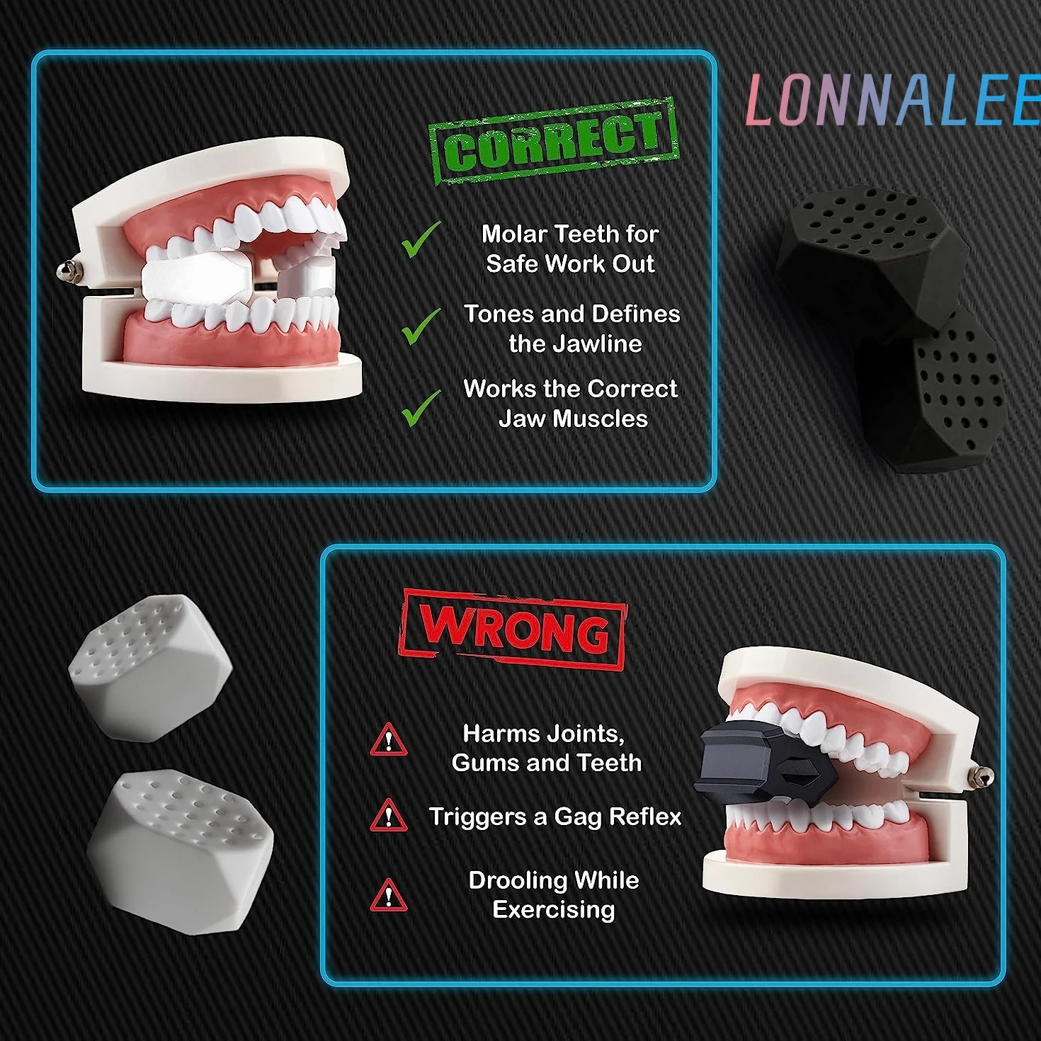 Jawline Exerciser 3 Piezas Masticador Mandibula Reductor de Mentón Doble