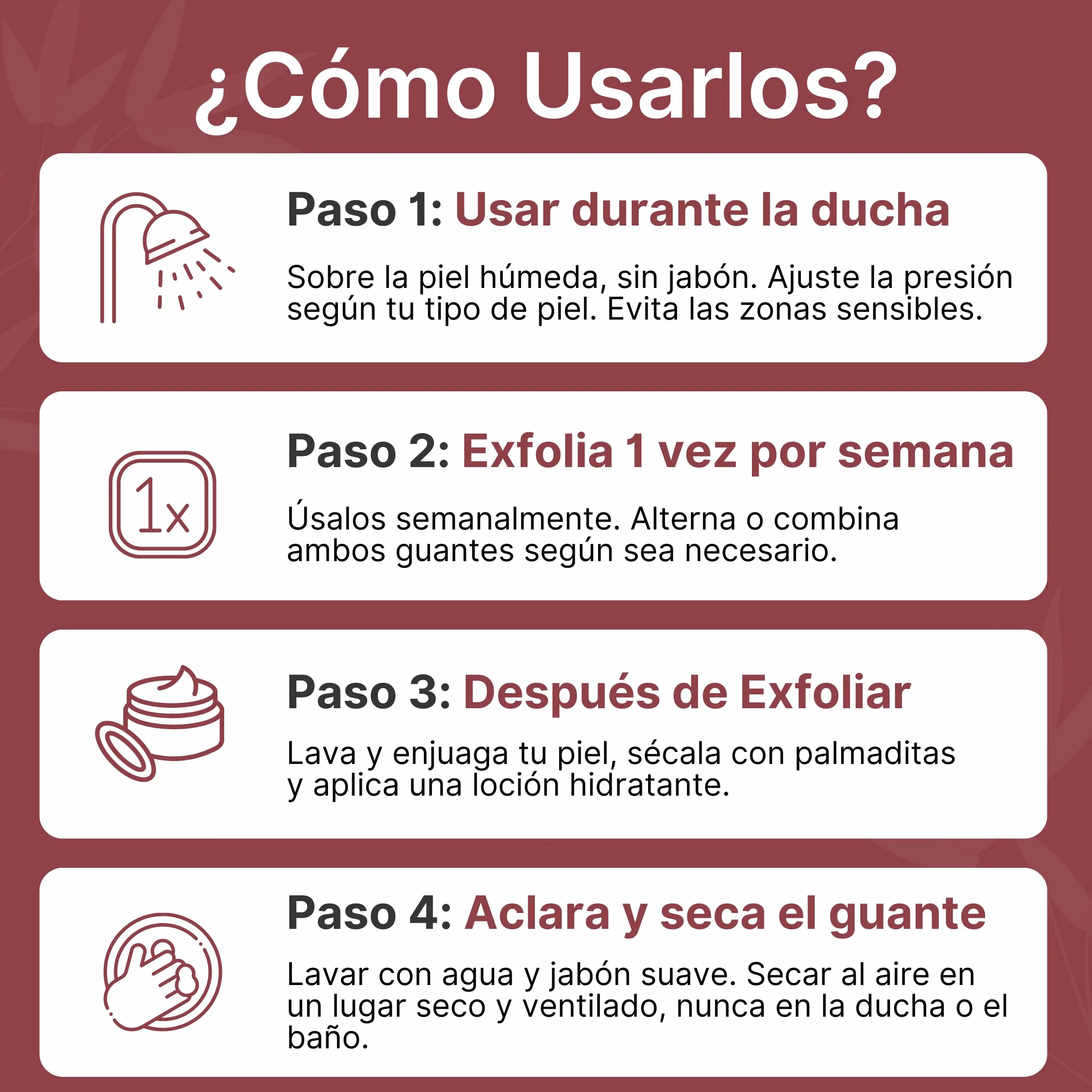 Guantes Exfoliantes Corporales de Fibras Naturales Kit de 2 - Manopla Exfoliante para Ducha