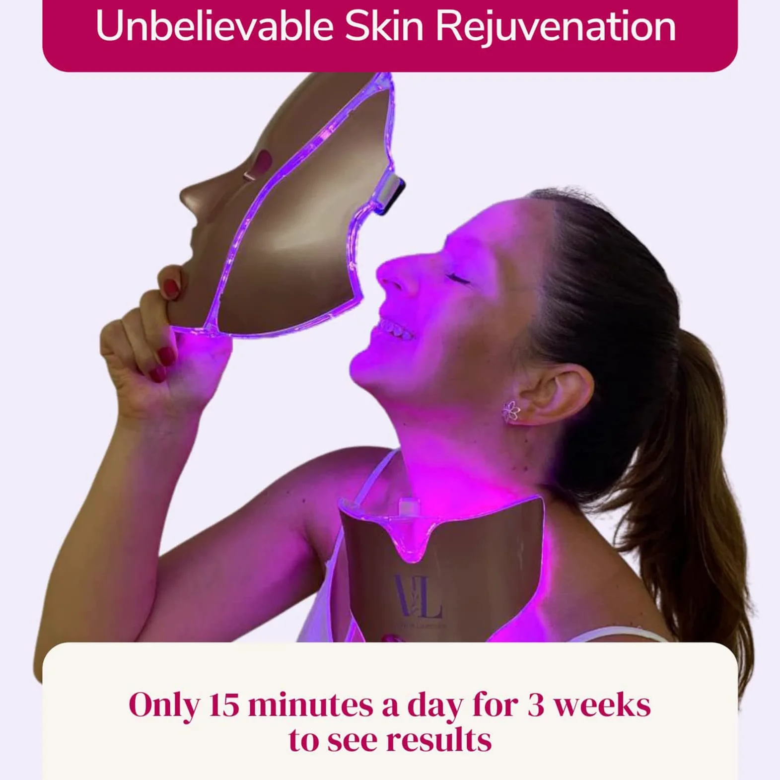 Máscara Facial LED de 7 Colores, LED Photon Máscara de Terapia de Luz Profesional con Cuello, Tratamiento Reafirmante del Acné para Rejuvenecimiento y Estiramiento de la Piel