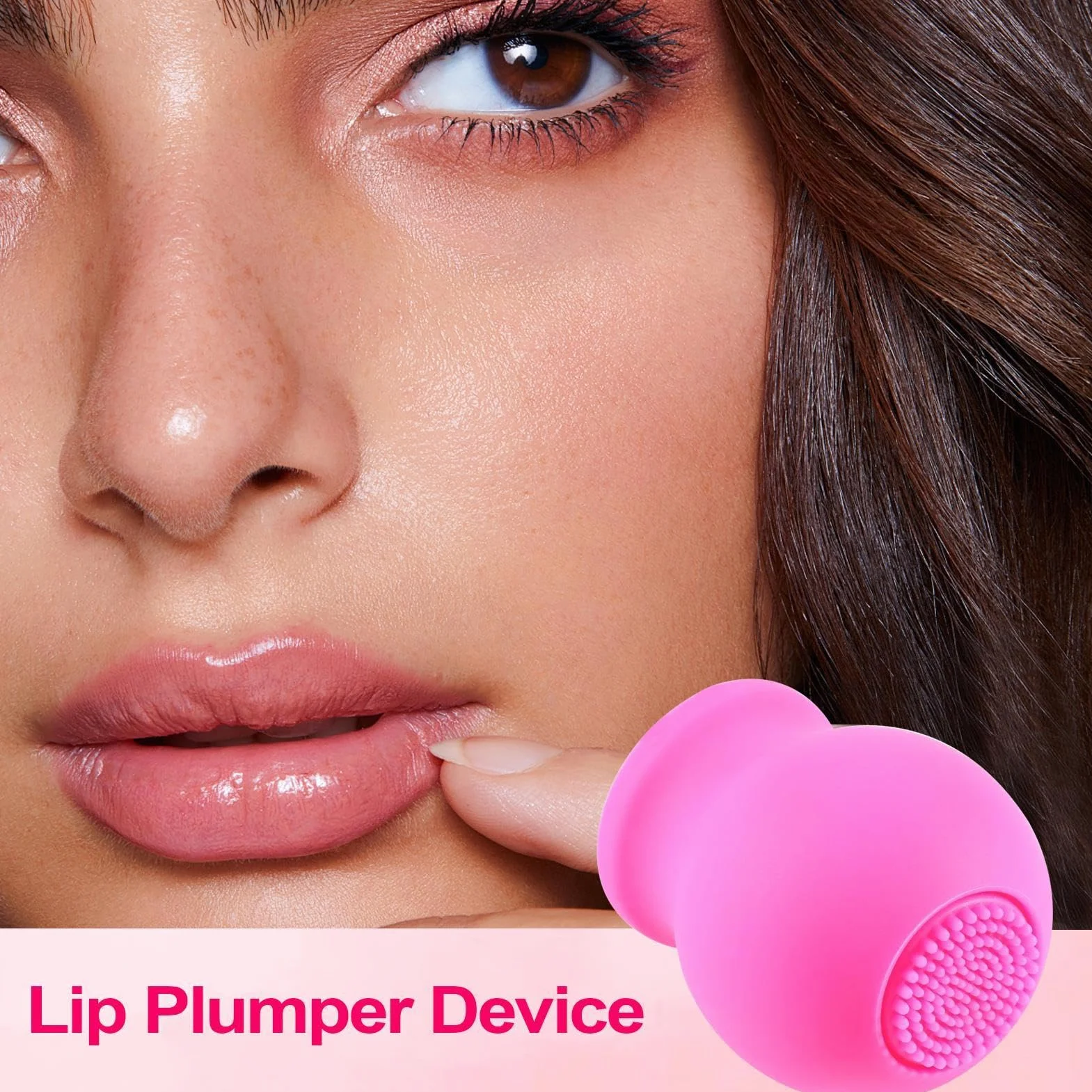 Plumper de labios de silicona con cepillo potenciador de succión multiusos