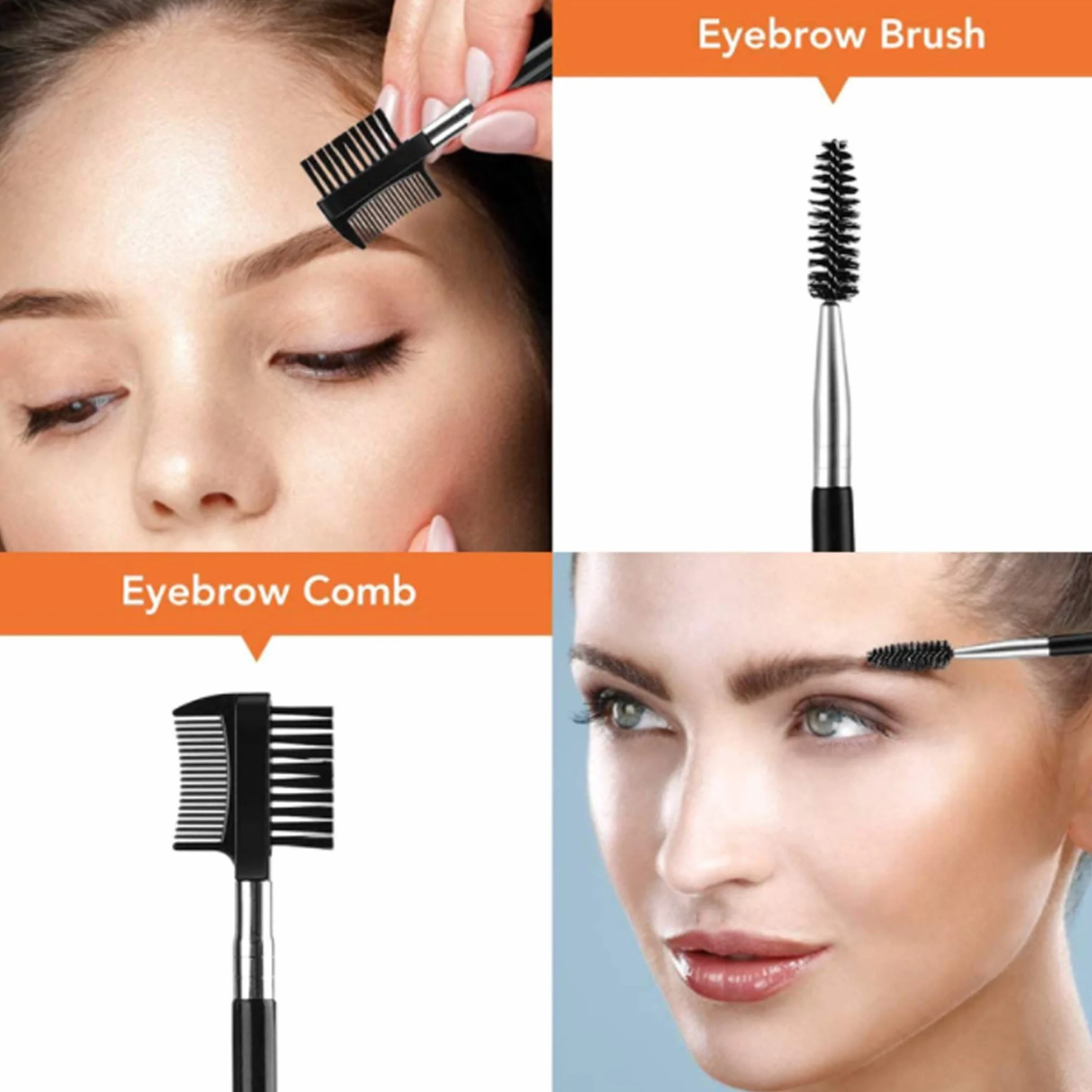 Juego de 6 Piezas Recortar Cejas Pinzas Tijeras Maquinilla Afeitar Cepillo Acero Inoxidable