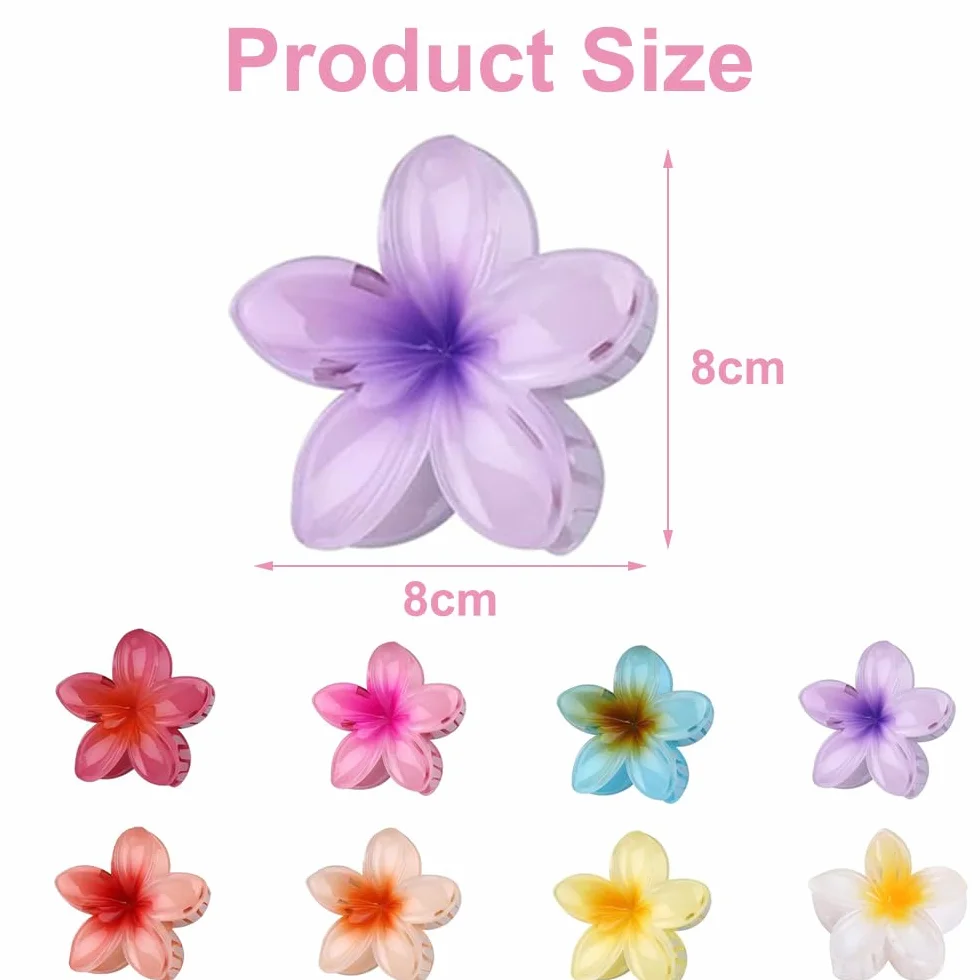 Pinzas Pelo Flor Grande 8cm Antideslizantes Mujer Niñas Hair Clips Hawaiana