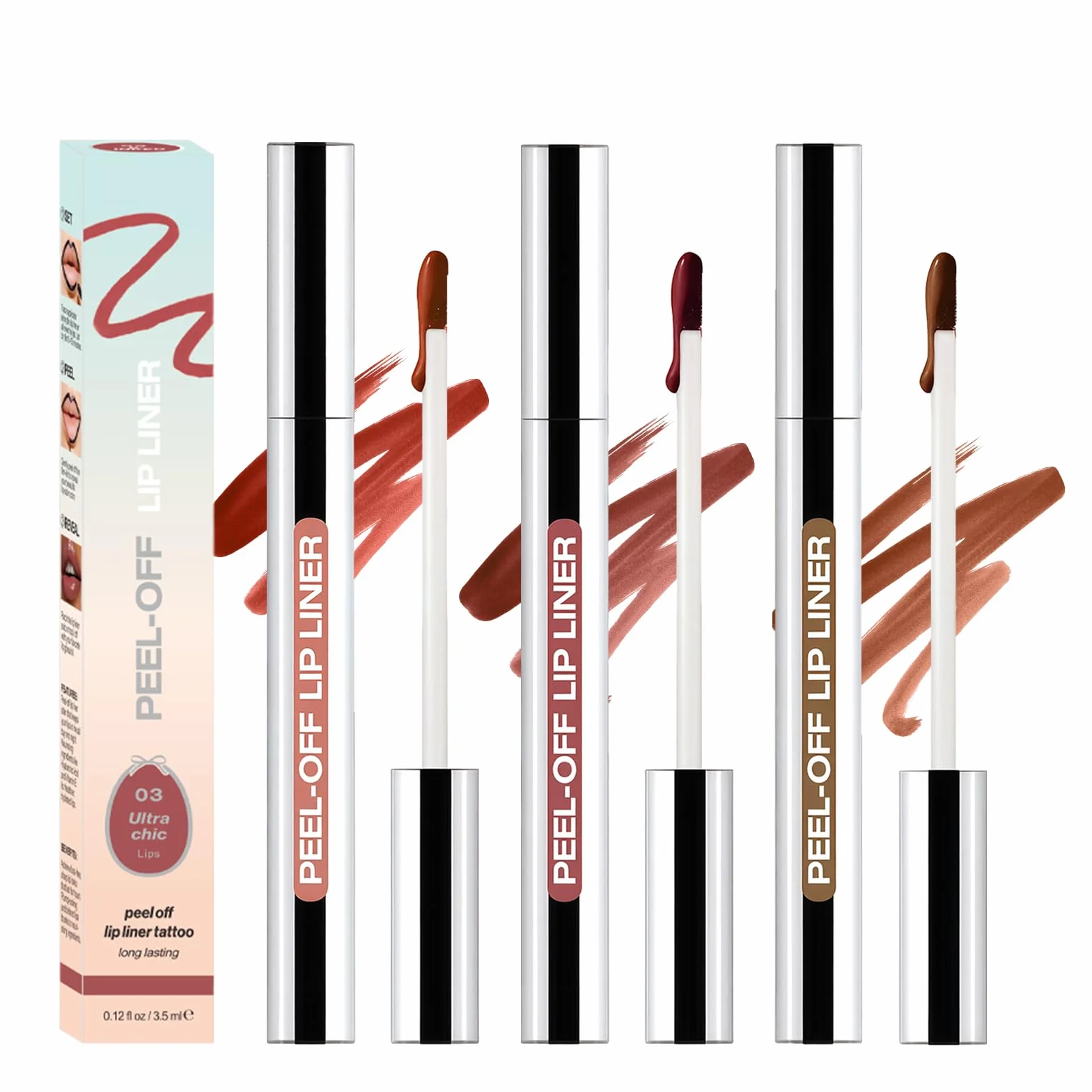 Tinte Labial Peel Off 3x3.5 Ml Delineador De Labios Lip Stain Mate Impermeable Larga Duración No Transferible