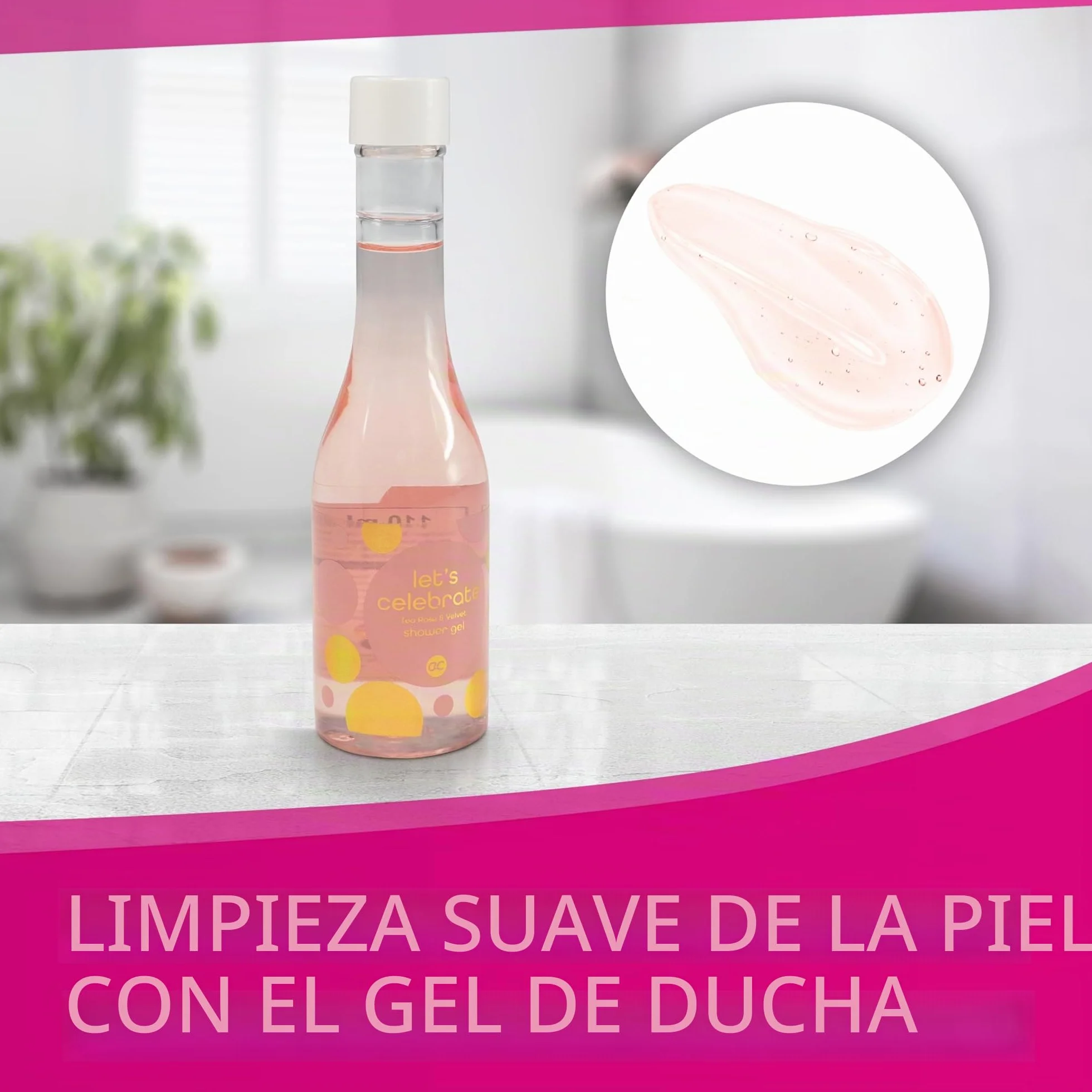 Accentra Set de ducha 3 piezas gel loción corporal sal de baño champán