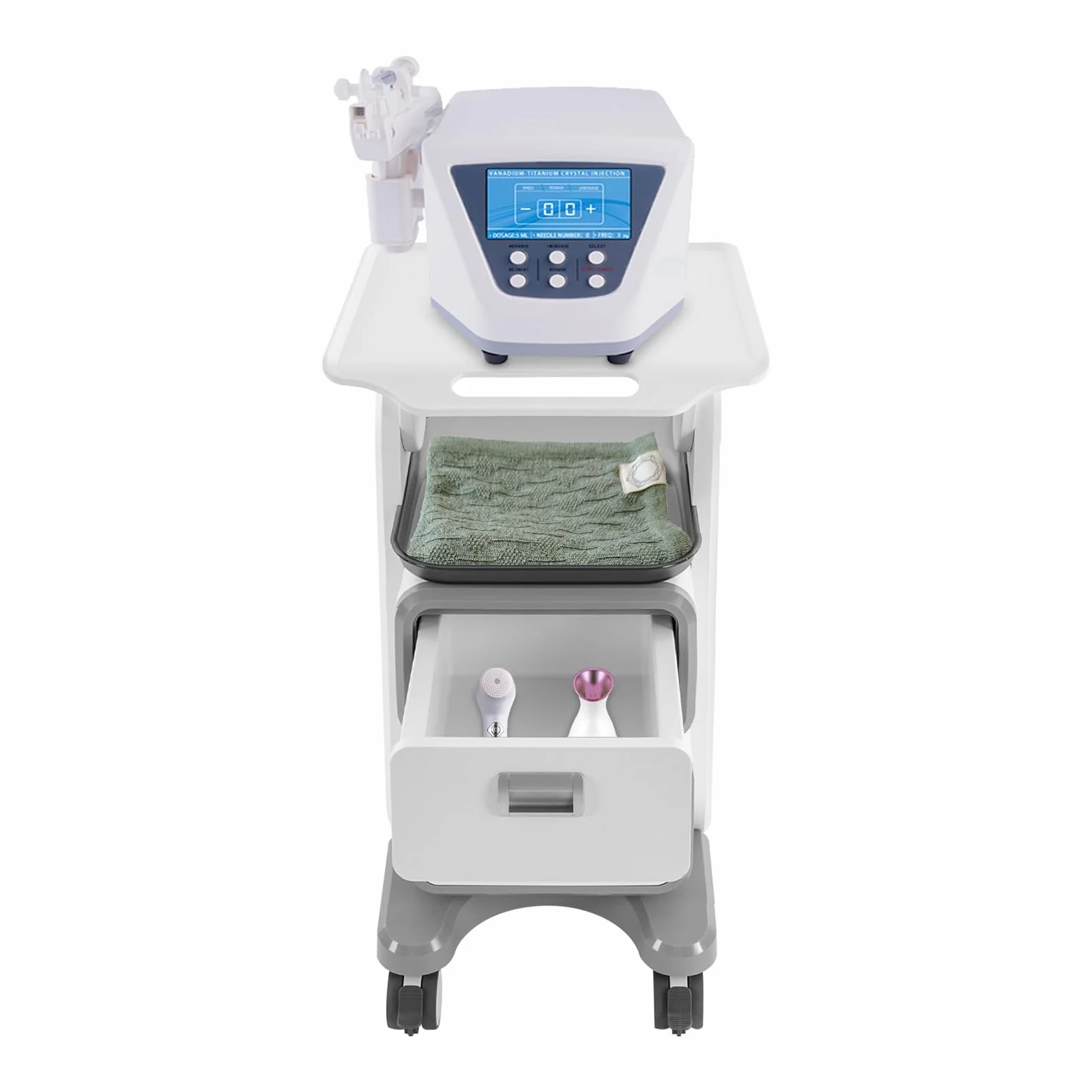Carrito de transporte médico móvil con cajones, salón de belleza, carrito de almacenamiento portátil profesional con ruedas para el hogar, hospital, oficina, clínica médica