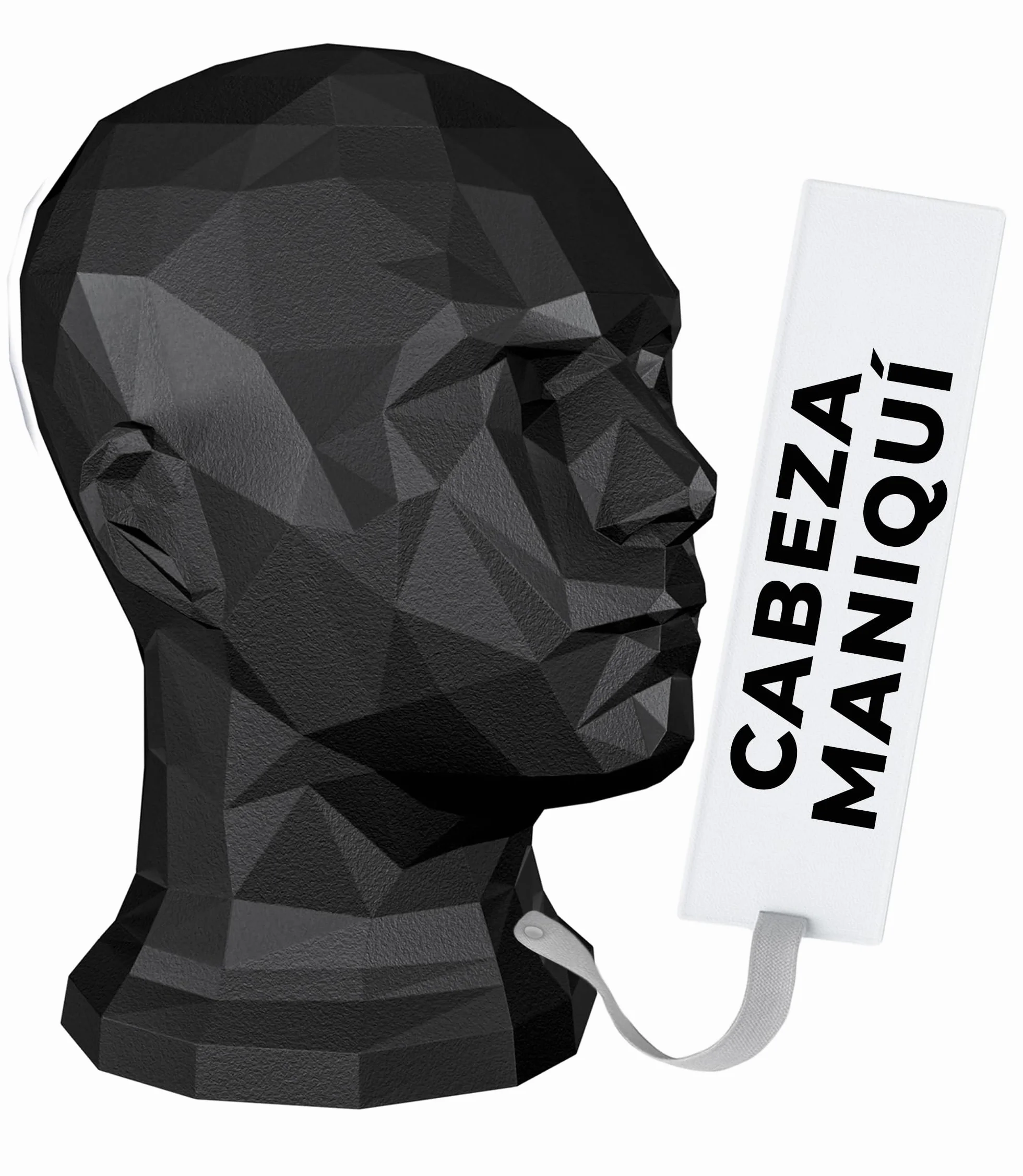 Maniquí Expositor Cabeza Hombre para Cascos Gorras Sombreros Gafas Auriculares Negro