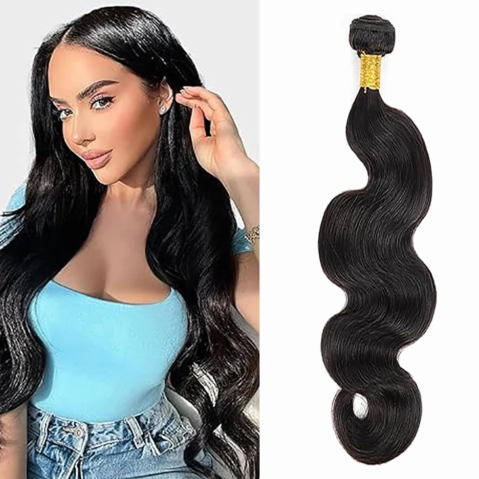2Shoaiye 50 g #1B BB paquetes de cabello humano 32 pulgadas