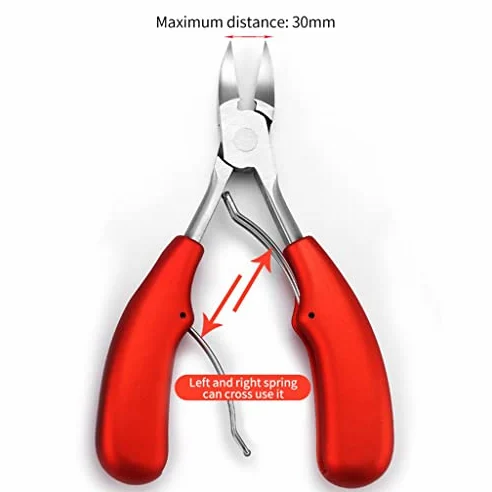 Cortador de uñas encarnadas para uñas gruesas, cortaúñas profesional con herramienta de corrección para piel muerta y eliminación de suciedad, herramienta de cuidado de pedicura, 13 cm