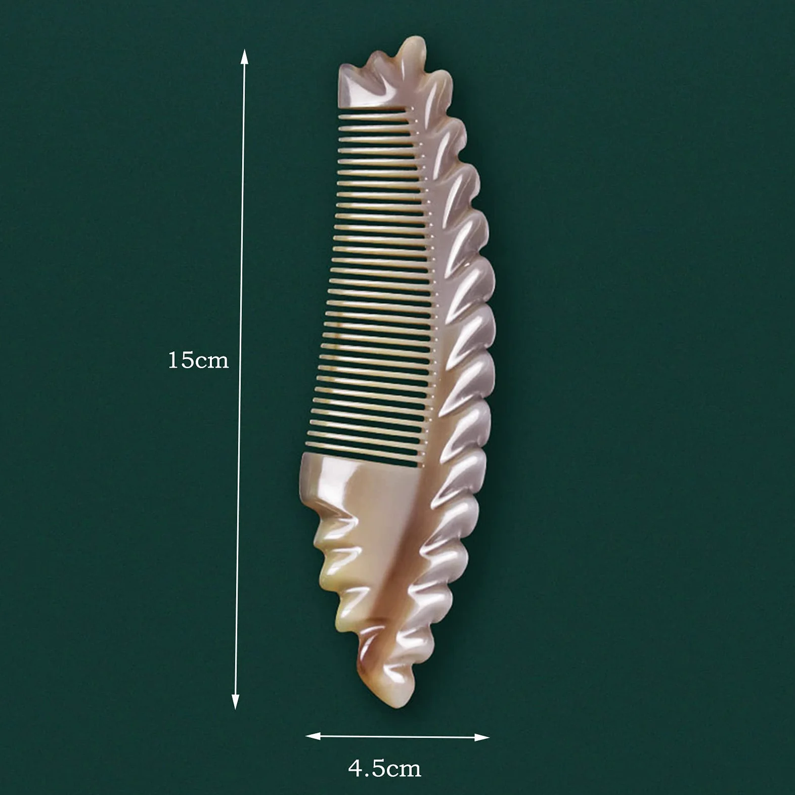 U/D Peines para El Cabello, Peine De Masaje Desenredante Antiestático para Cabello Y Barba, Mini Peine De Bolsillo Portátil Peine De Cuerno De Buey Hecho A Mano, Sin Mango,Natural,B