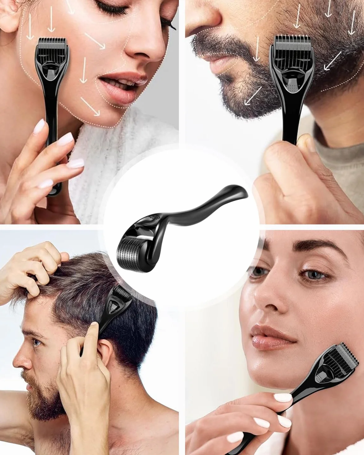 Rodillo de microagujas 0,5 mm 540 agujas de titanio para crecimiento de barba y cabello