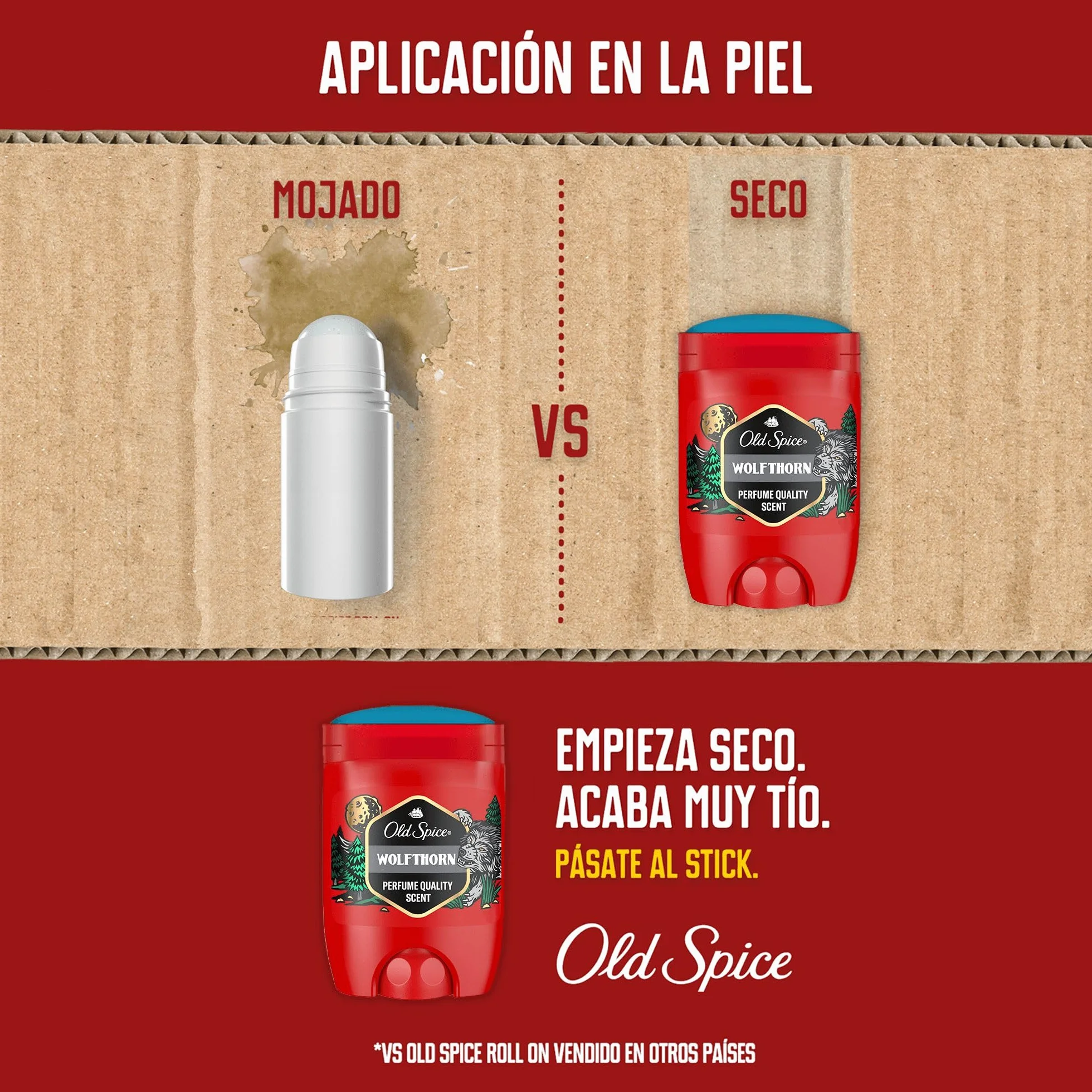 Old Spice Wolfthorn Desodorante En Barra Para Hombres 4x50 ml, Fresco 24 Horas